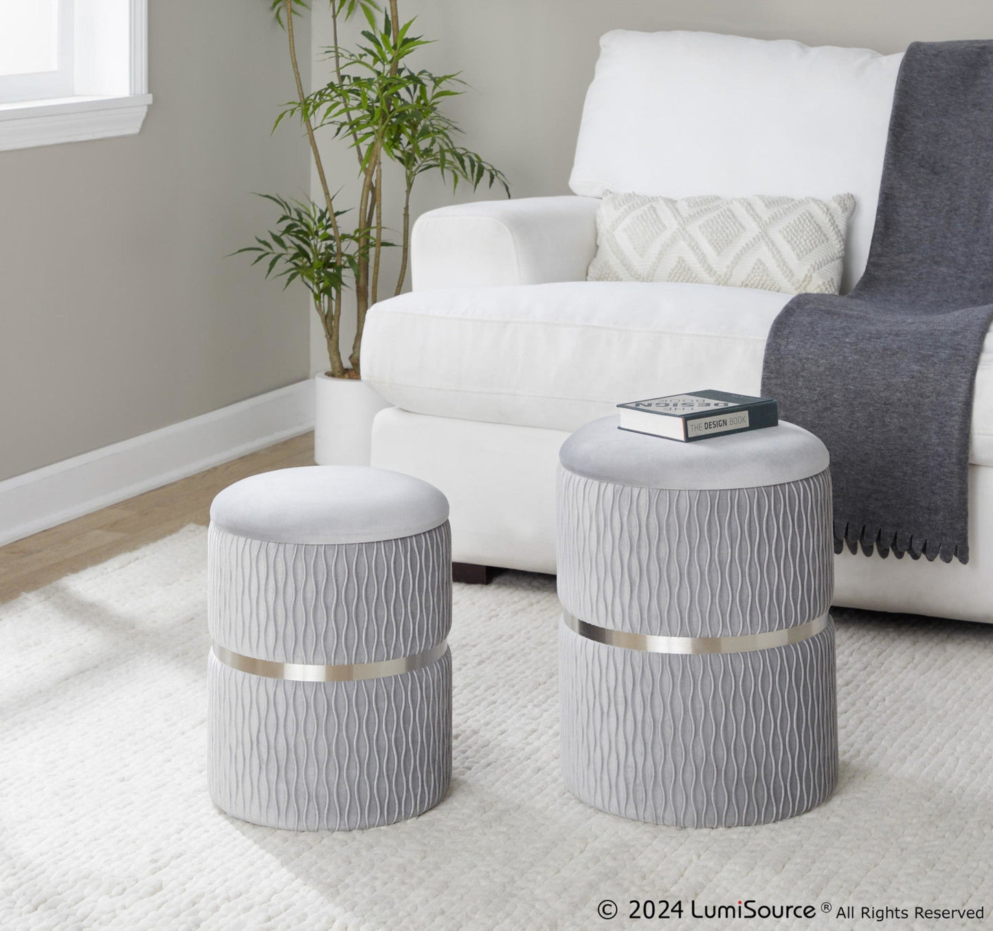Lumisource Cinch Nesting Ottoman Set