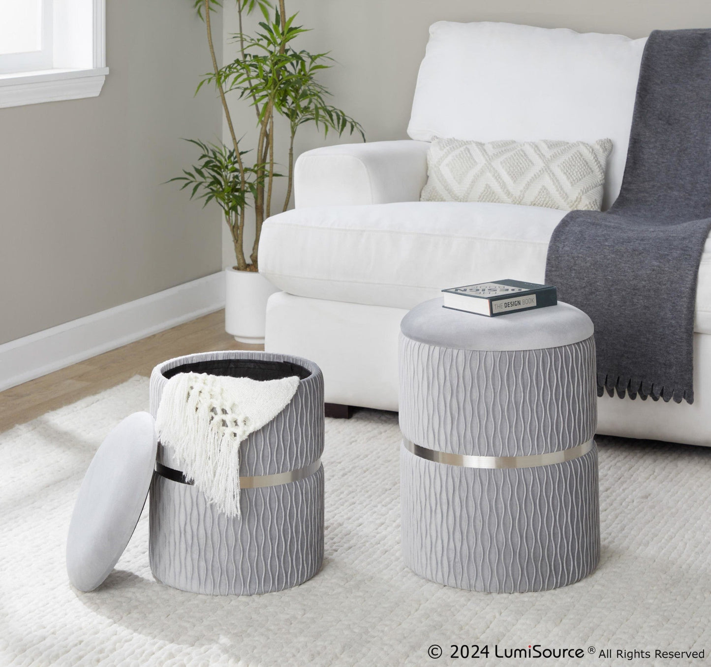 Lumisource Cinch Nesting Ottoman Set