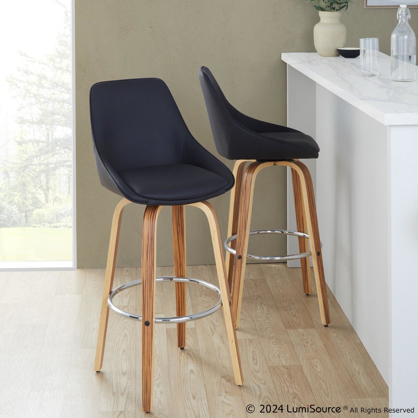 Majestic Office Furniture 30" Fixed-Height Barstool - Set of 2