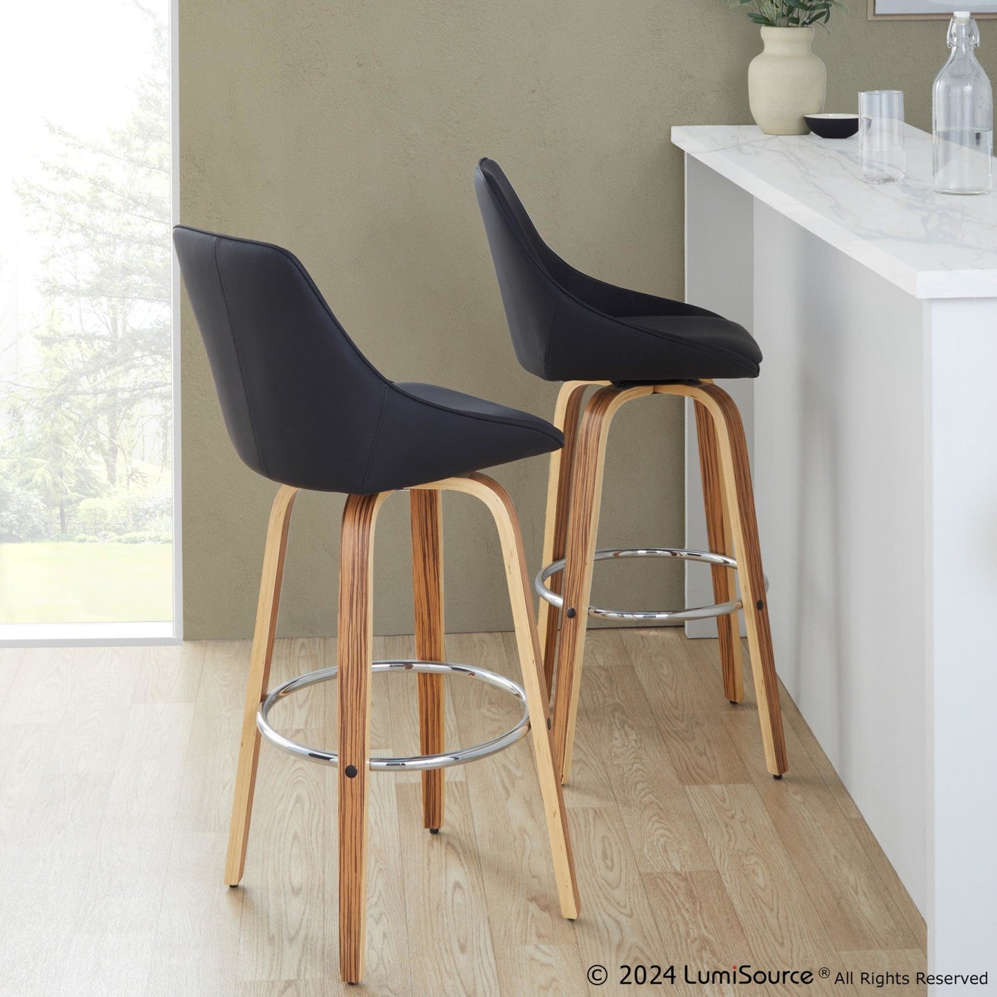Majestic Office Furniture 30" Fixed-Height Barstool - Set of 2