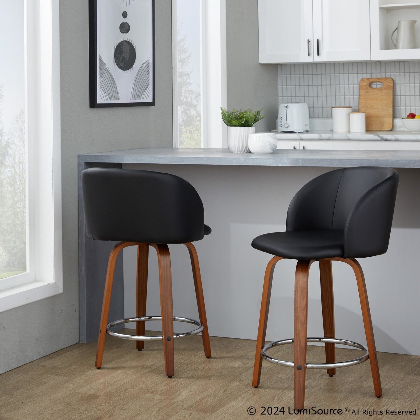 Majestic Office Furniture 24" Fixed-Height Counter Stool - Set of 2