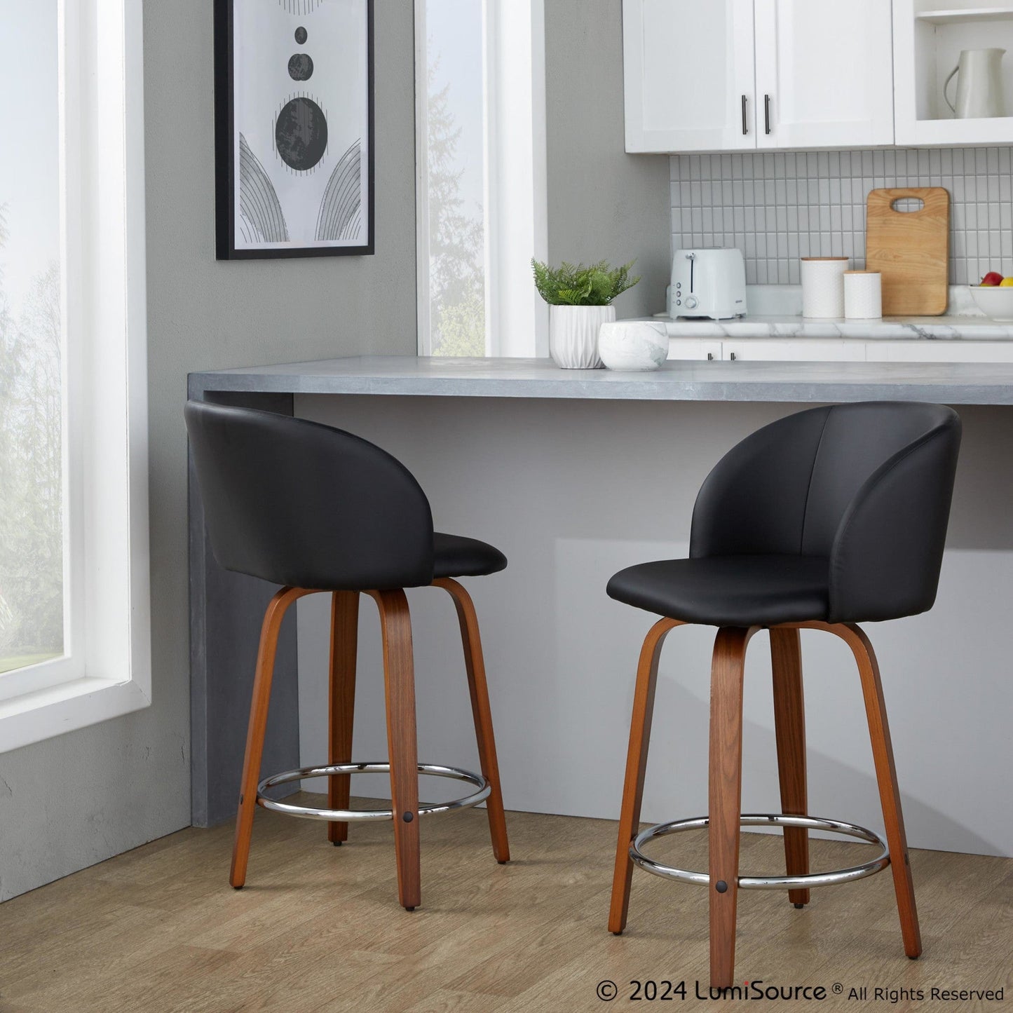 Majestic Office Furniture 24" Fixed-Height Counter Stool - Set of 2