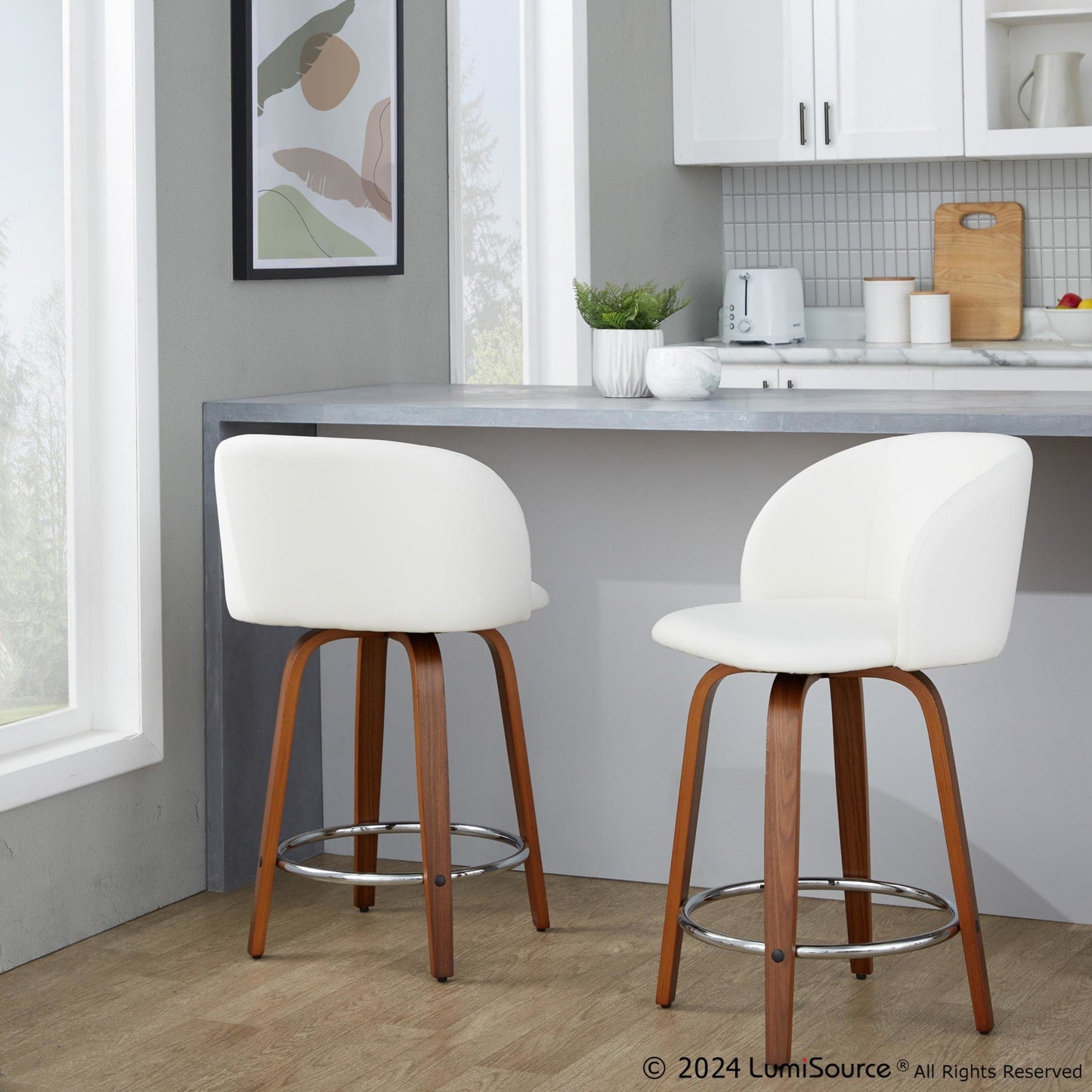 Majestic Office Furniture 24" Fixed-Height Counter Stool - Set of 2