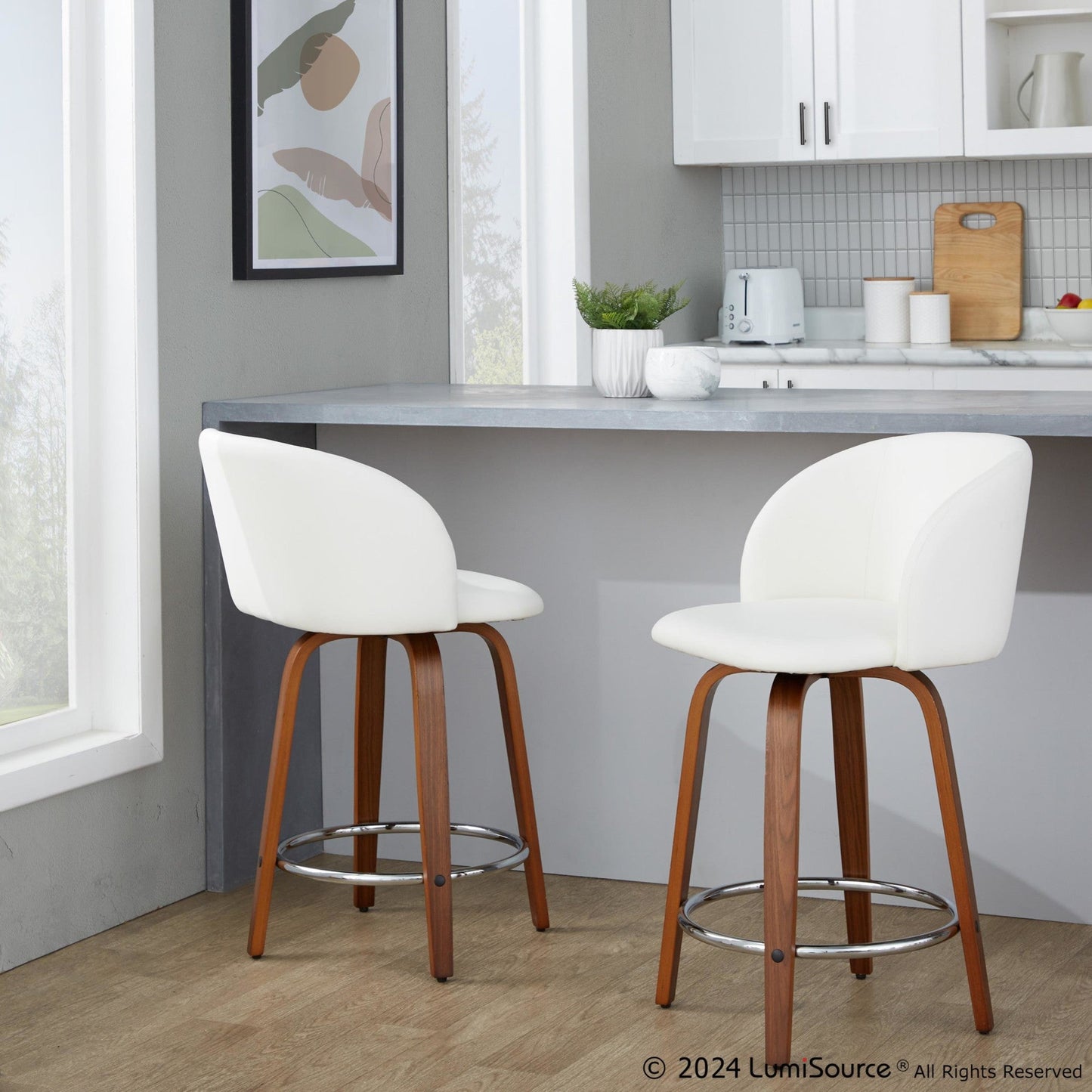 Majestic Office Furniture 24" Fixed-Height Counter Stool - Set of 2