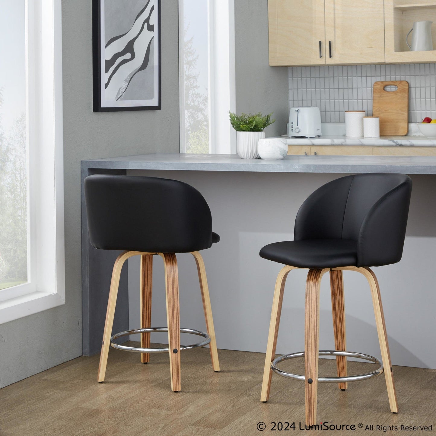 Majestic Office Furniture 24" Fixed-Height Counter Stool - Set of 2