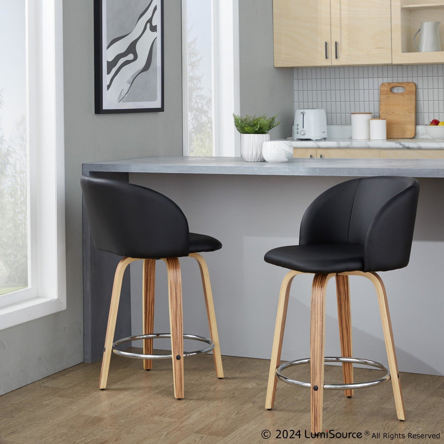 Majestic Office Furniture 24" Fixed-Height Counter Stool - Set of 2