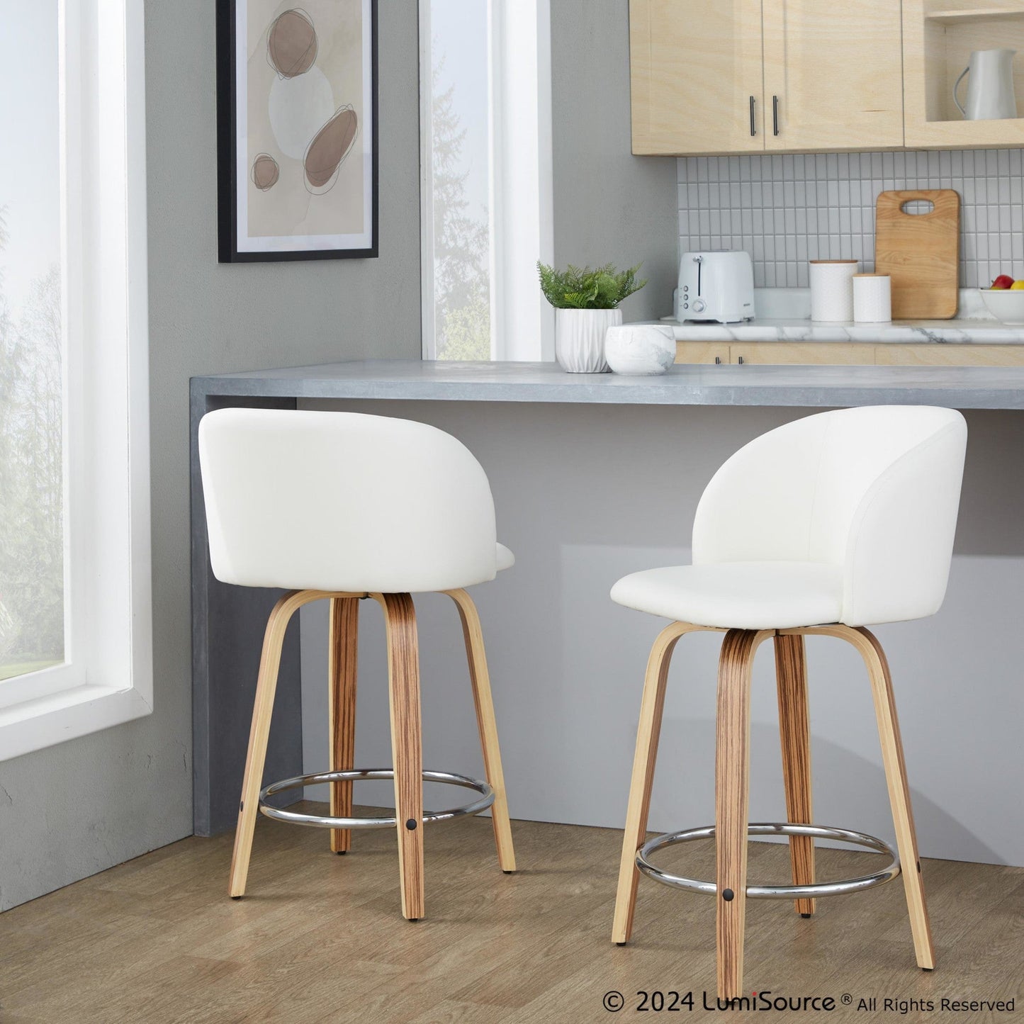 Majestic Office Furniture 24" Fixed-Height Counter Stool - Set of 2