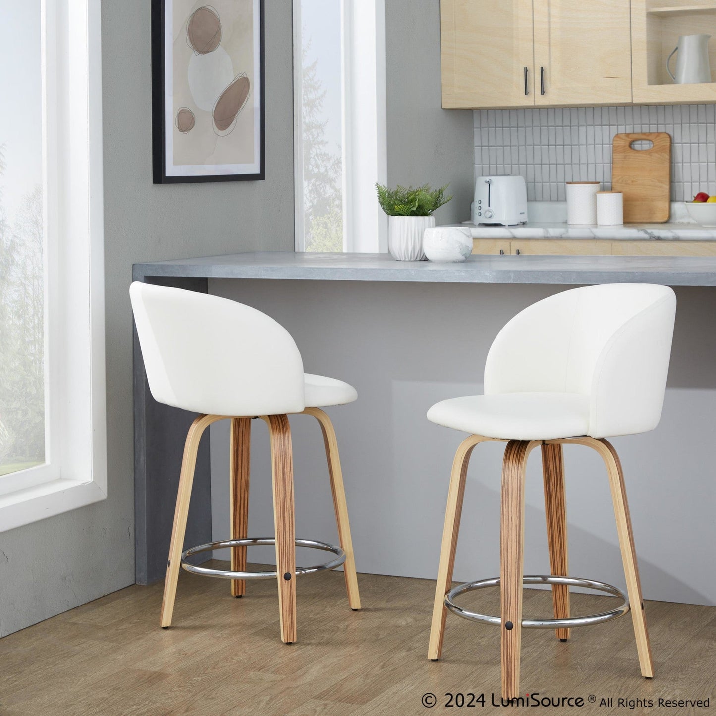 Majestic Office Furniture 24" Fixed-Height Counter Stool - Set of 2