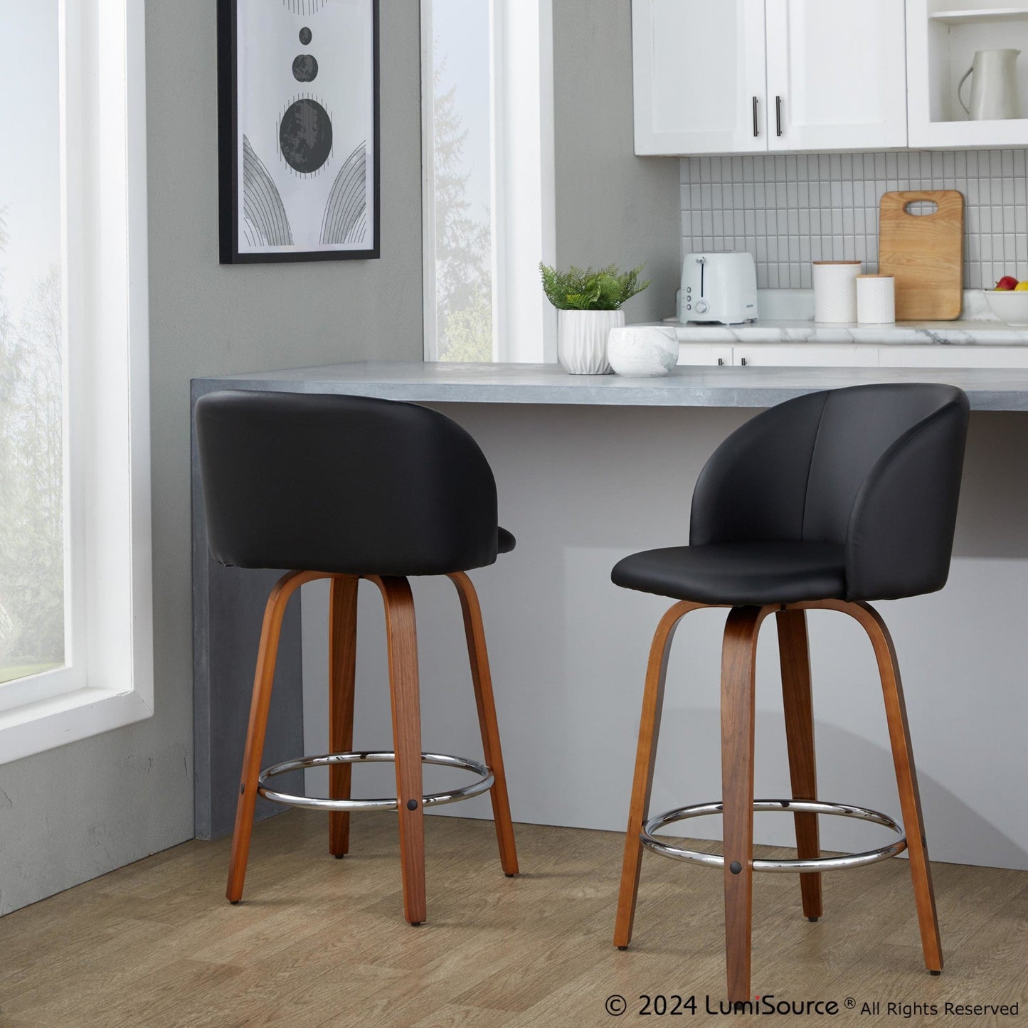 Majestic Office Furniture 25" Fixed-Height Counter Stool - Set of 2