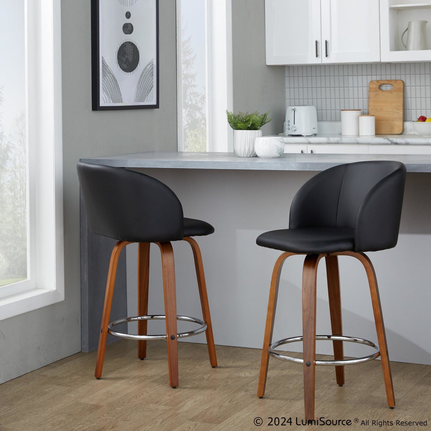 Majestic Office Furniture 25" Fixed-Height Counter Stool - Set of 2