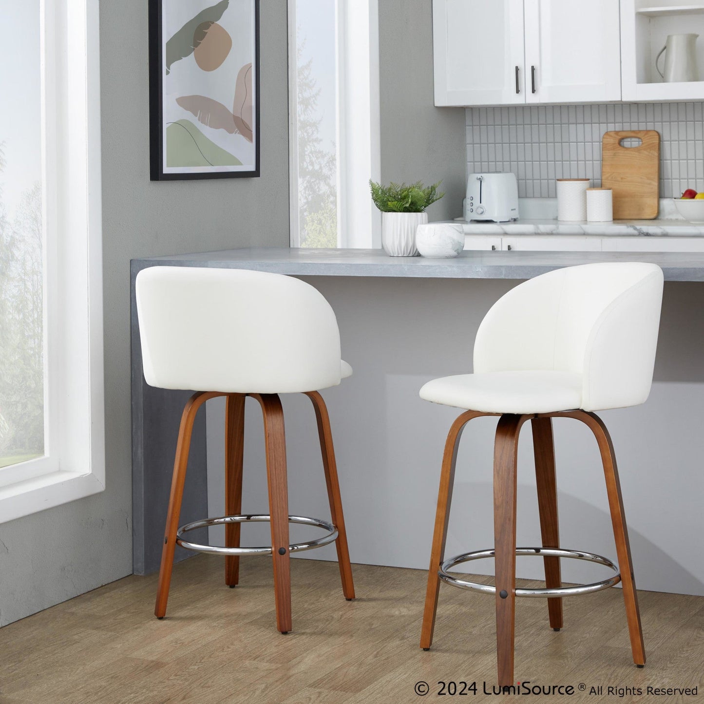 Majestic Office Furniture 25" Fixed-Height Counter Stool - Set of 2