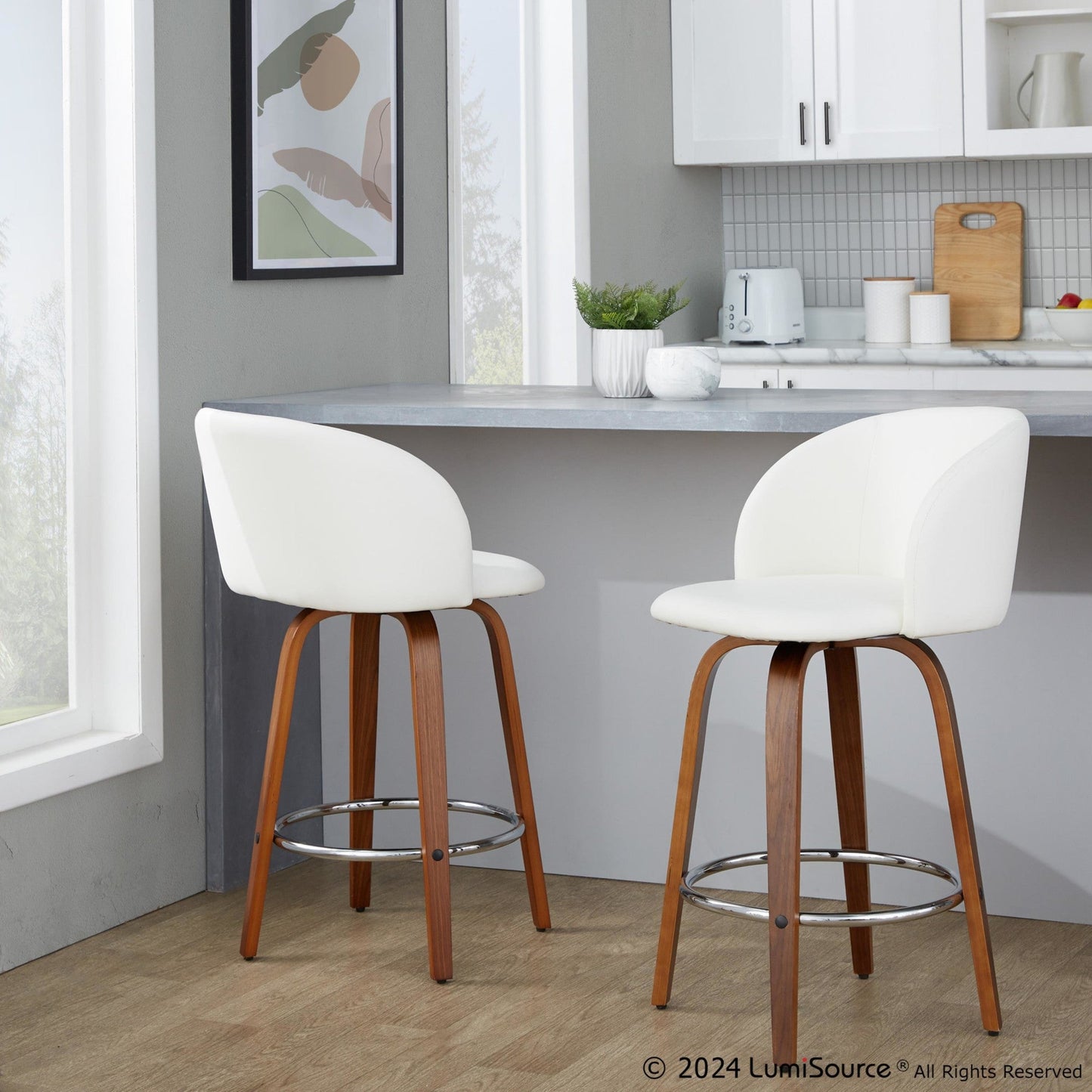Majestic Office Furniture 25" Fixed-Height Counter Stool - Set of 2