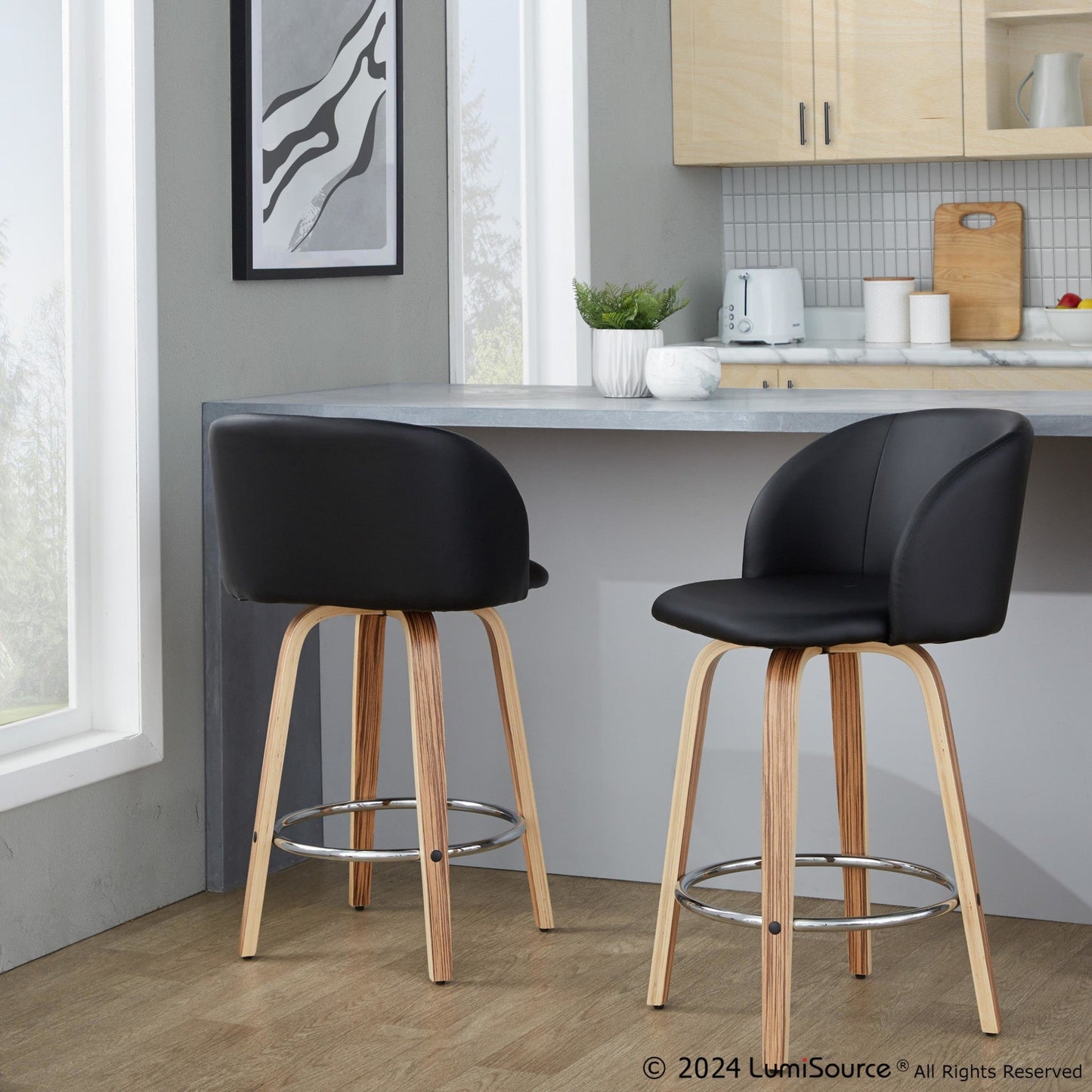 Majestic Office Furniture 25" Fixed-Height Counter Stool - Set of 2