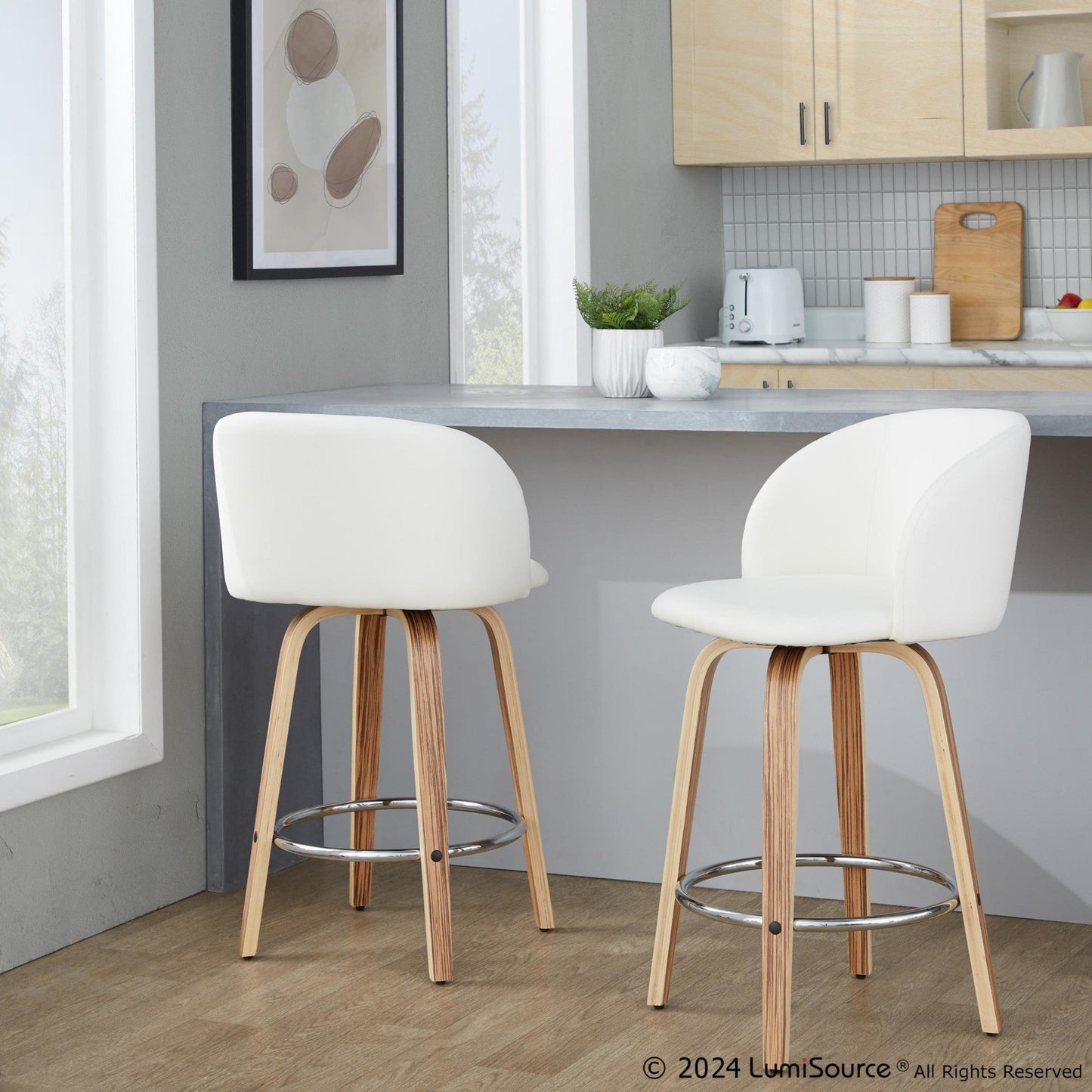 Majestic Office Furniture 25" Fixed-Height Counter Stool - Set of 2
