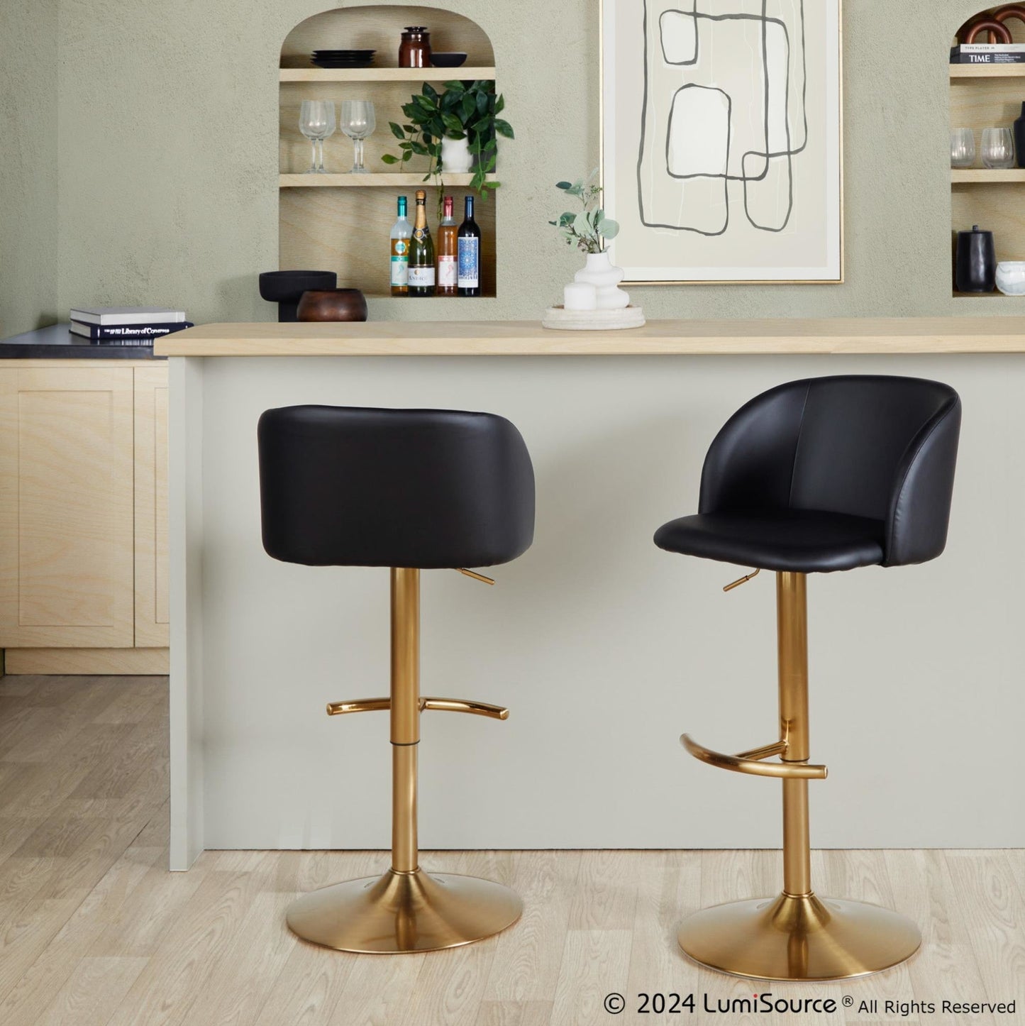 Majestic Office Furniture Adjustable Barstool - Set of 2