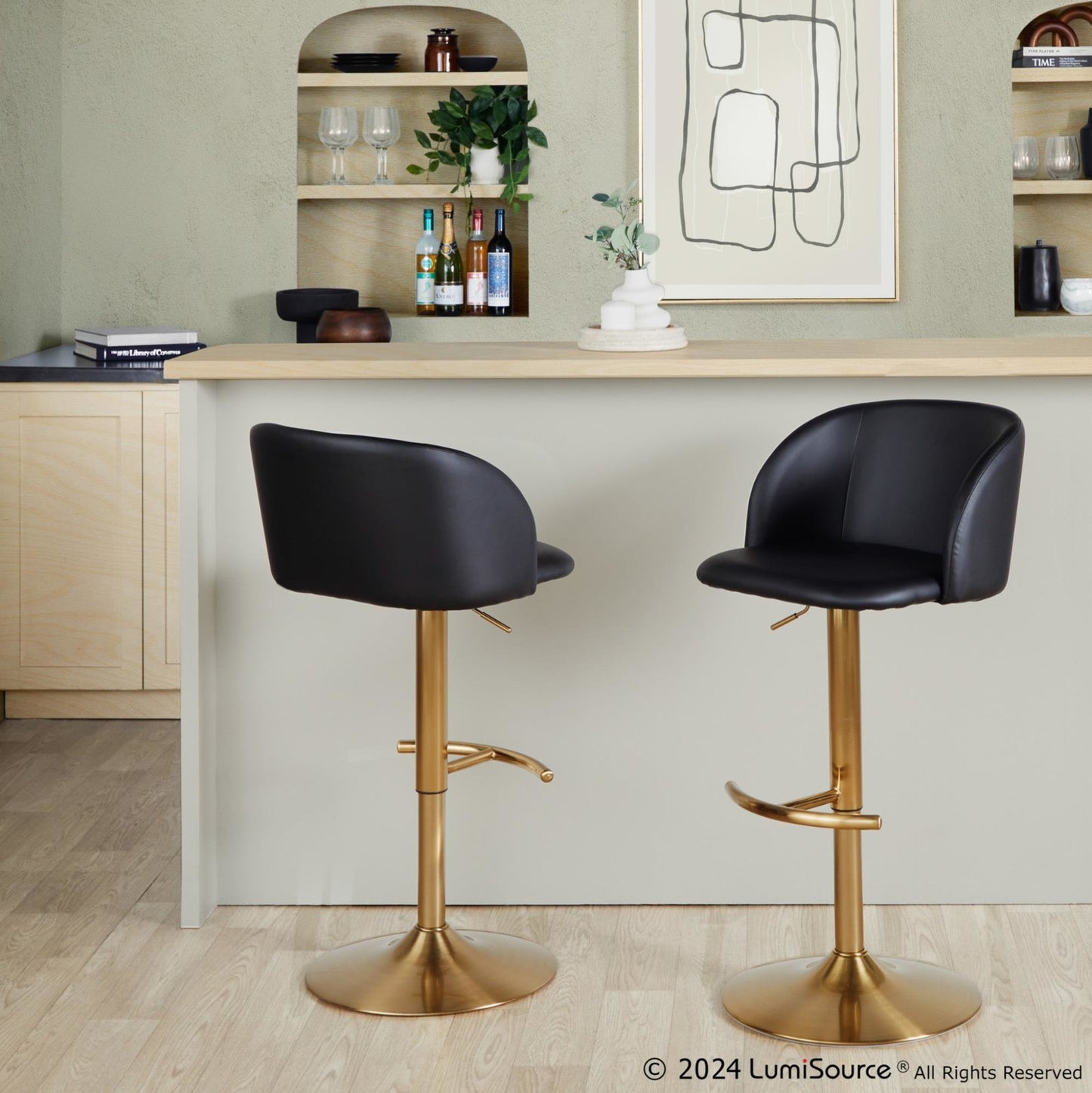Majestic Office Furniture Adjustable Barstool - Set of 2