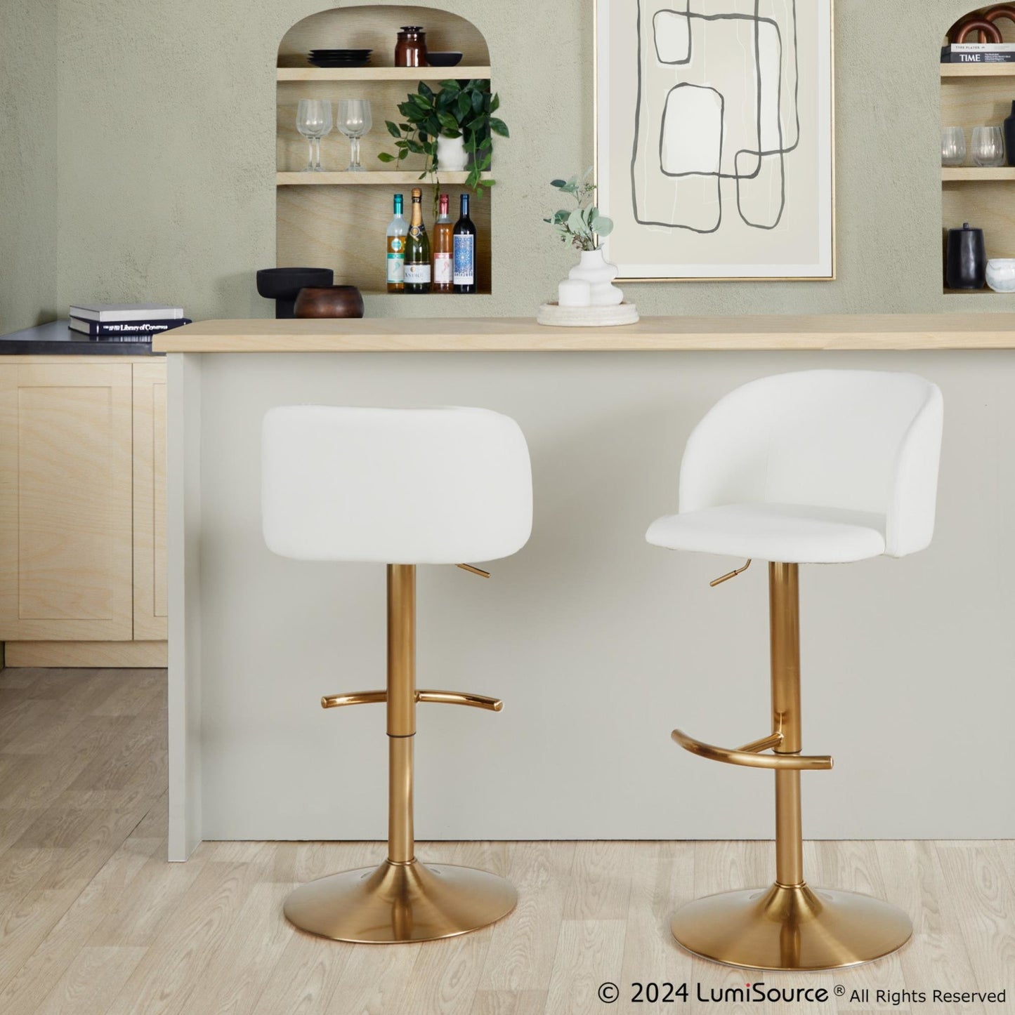 Majestic Office Furniture Adjustable Barstool - Set of 2