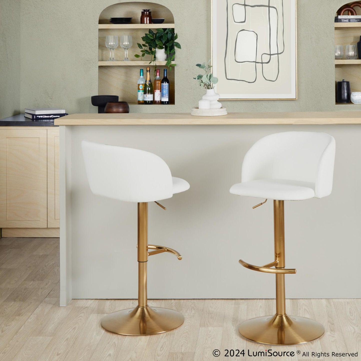 Majestic Office Furniture Adjustable Barstool - Set of 2