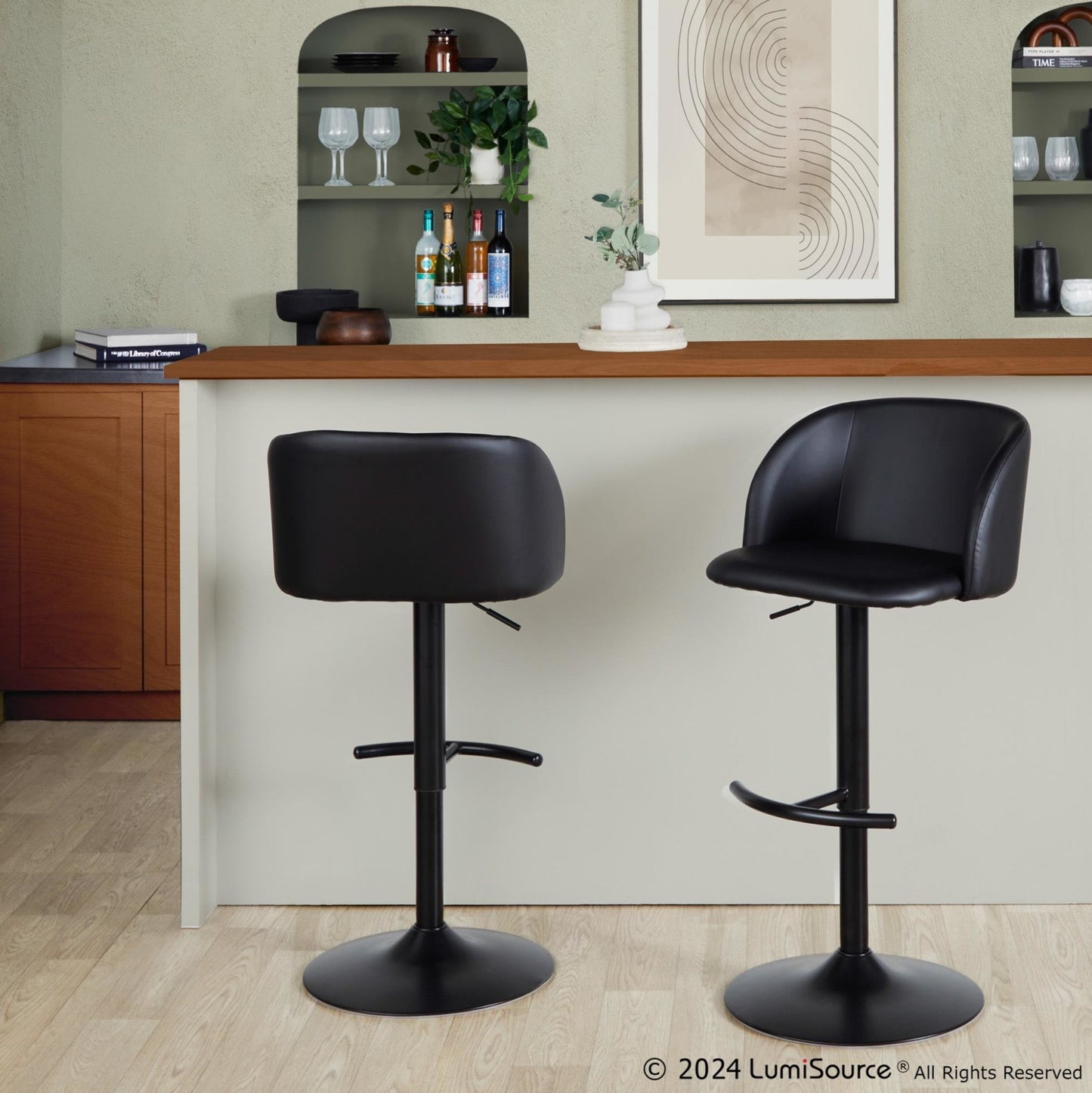 Majestic Office Furniture Adjustable Barstool - Set of 2