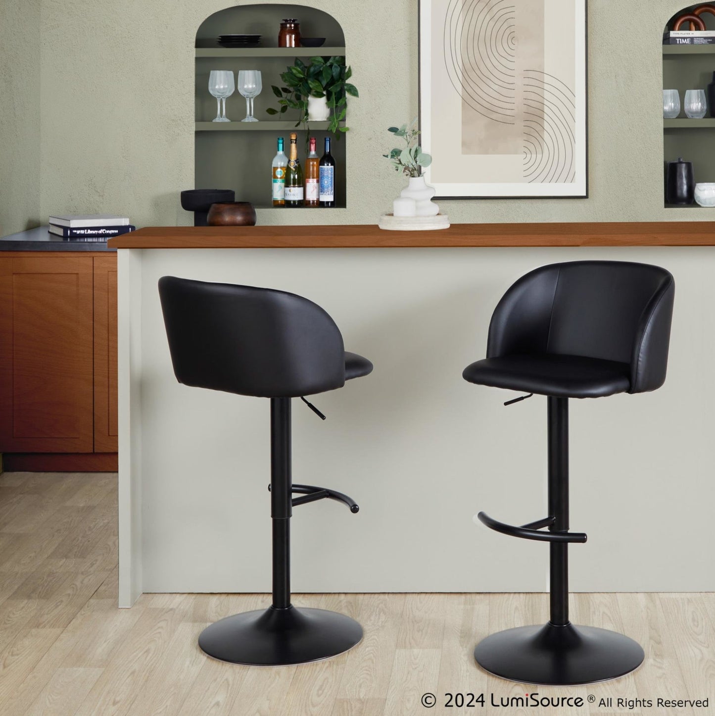 Majestic Office Furniture Adjustable Barstool - Set of 2