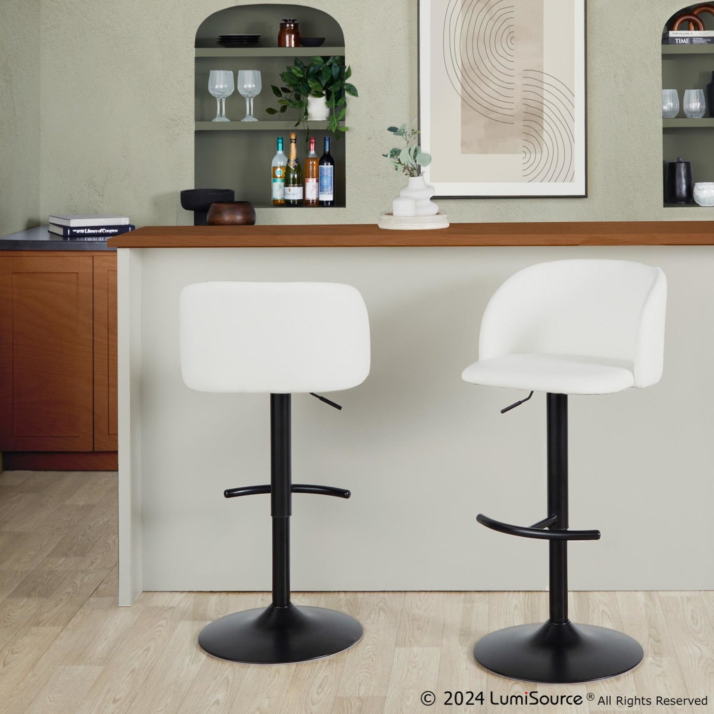Majestic Office Furniture Adjustable Barstool - Set of 2