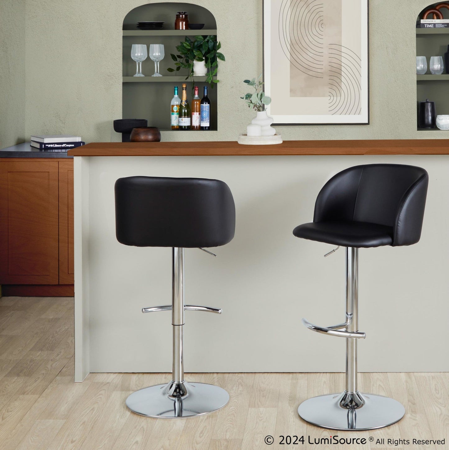 Majestic Office Furniture Adjustable Barstool - Set of 2