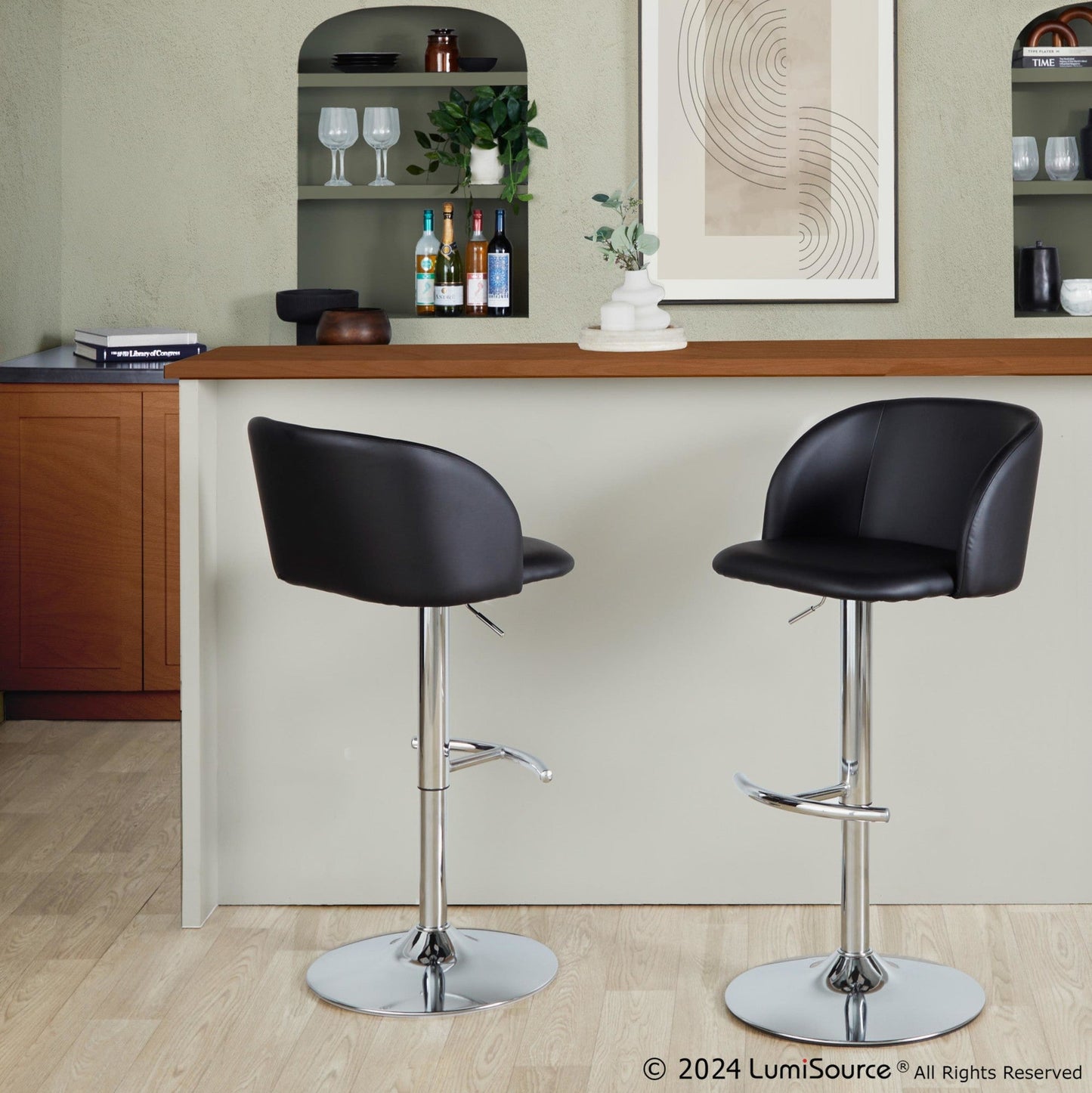 Majestic Office Furniture Adjustable Barstool - Set of 2