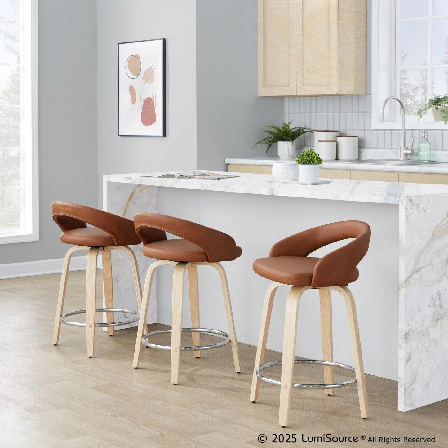 Majestic Office Furniture Upholstered 24" Fixed-Height Counter Stool - Set of 2