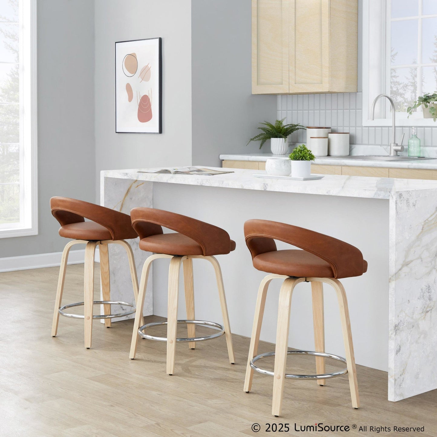 Majestic Office Furniture Upholstered 24" Fixed-Height Counter Stool - Set of 2