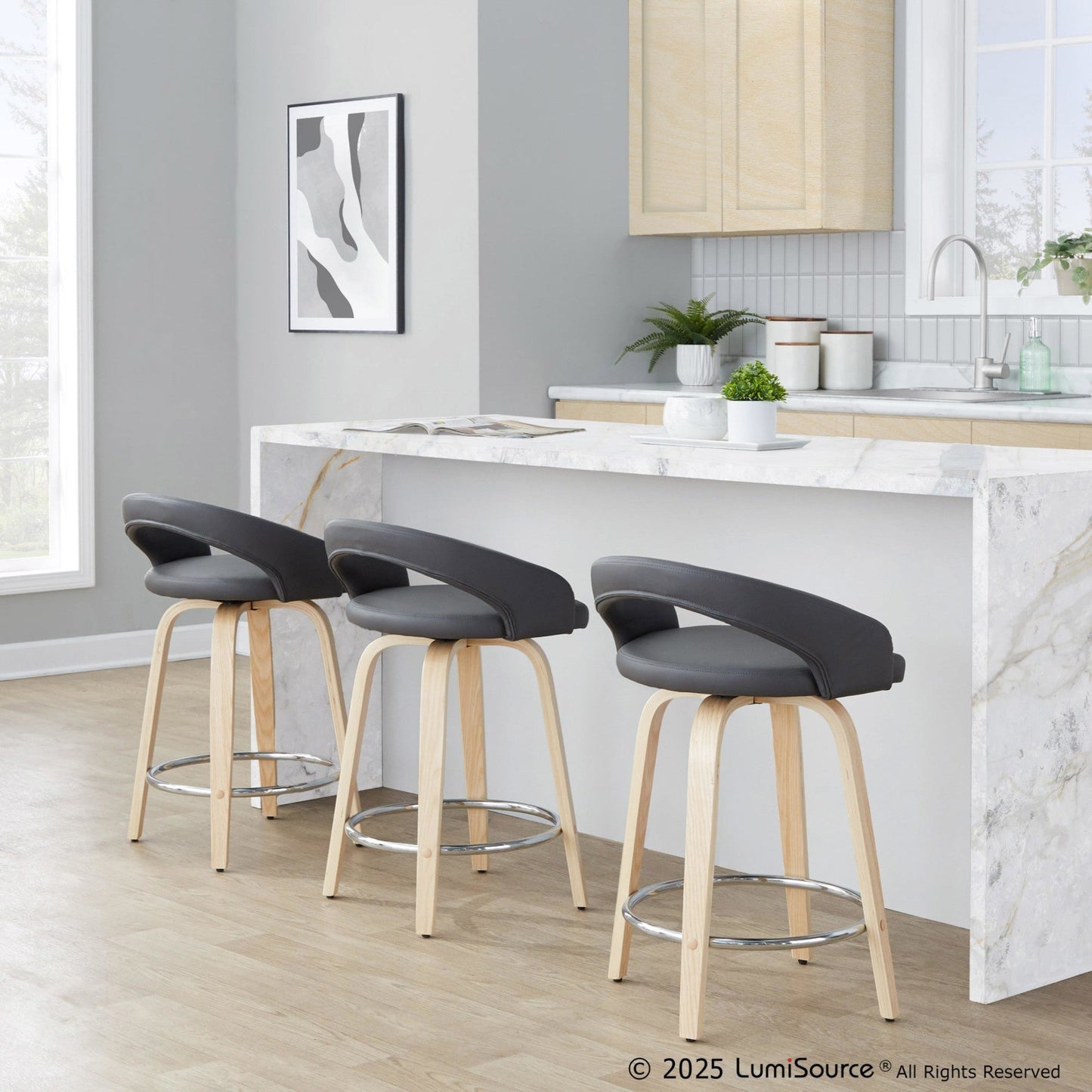 Majestic Office Furniture Upholstered 24" Fixed-Height Counter Stool - Set of 2