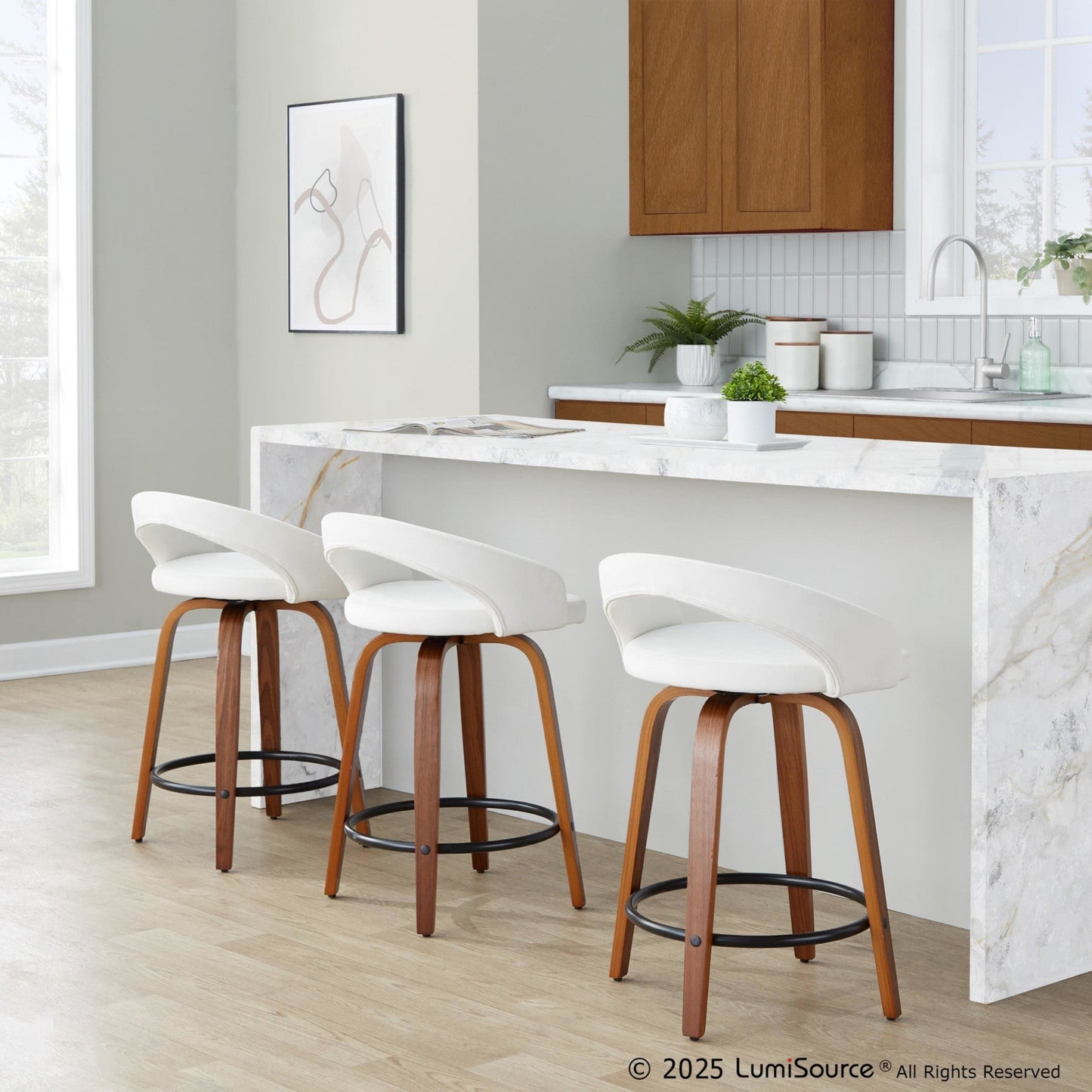 Majestic Office Furniture Upholstered 24" Fixed-Height Counter Stool - Set of 2