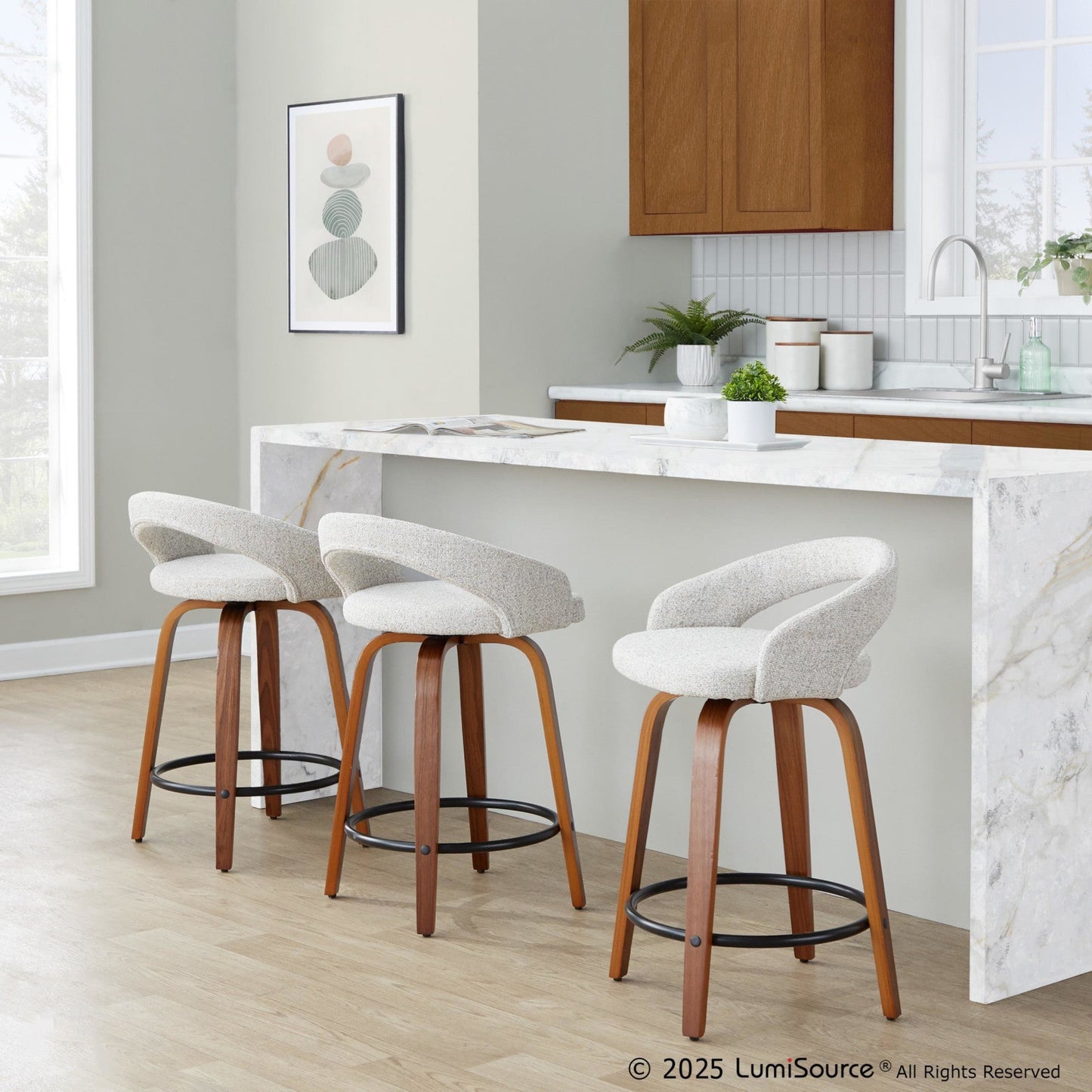 Majestic Office Furniture Upholstered 24" Fixed-Height Counter Stool - Set of 2