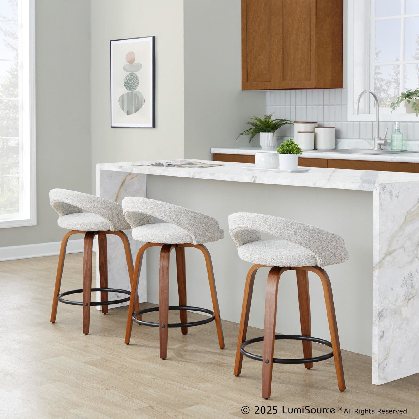 Majestic Office Furniture Upholstered 24" Fixed-Height Counter Stool - Set of 2