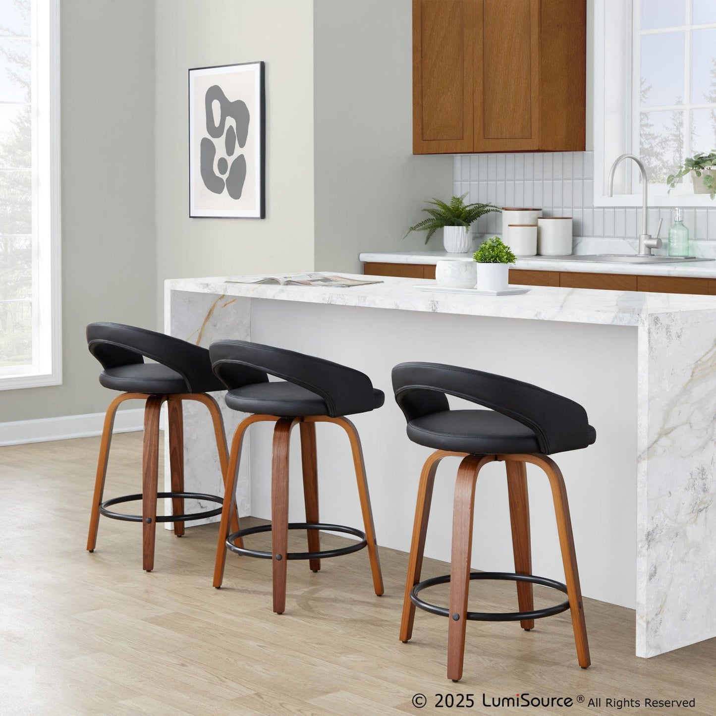 Majestic Office Furniture Upholstered 24" Fixed-Height Counter Stool - Set of 2