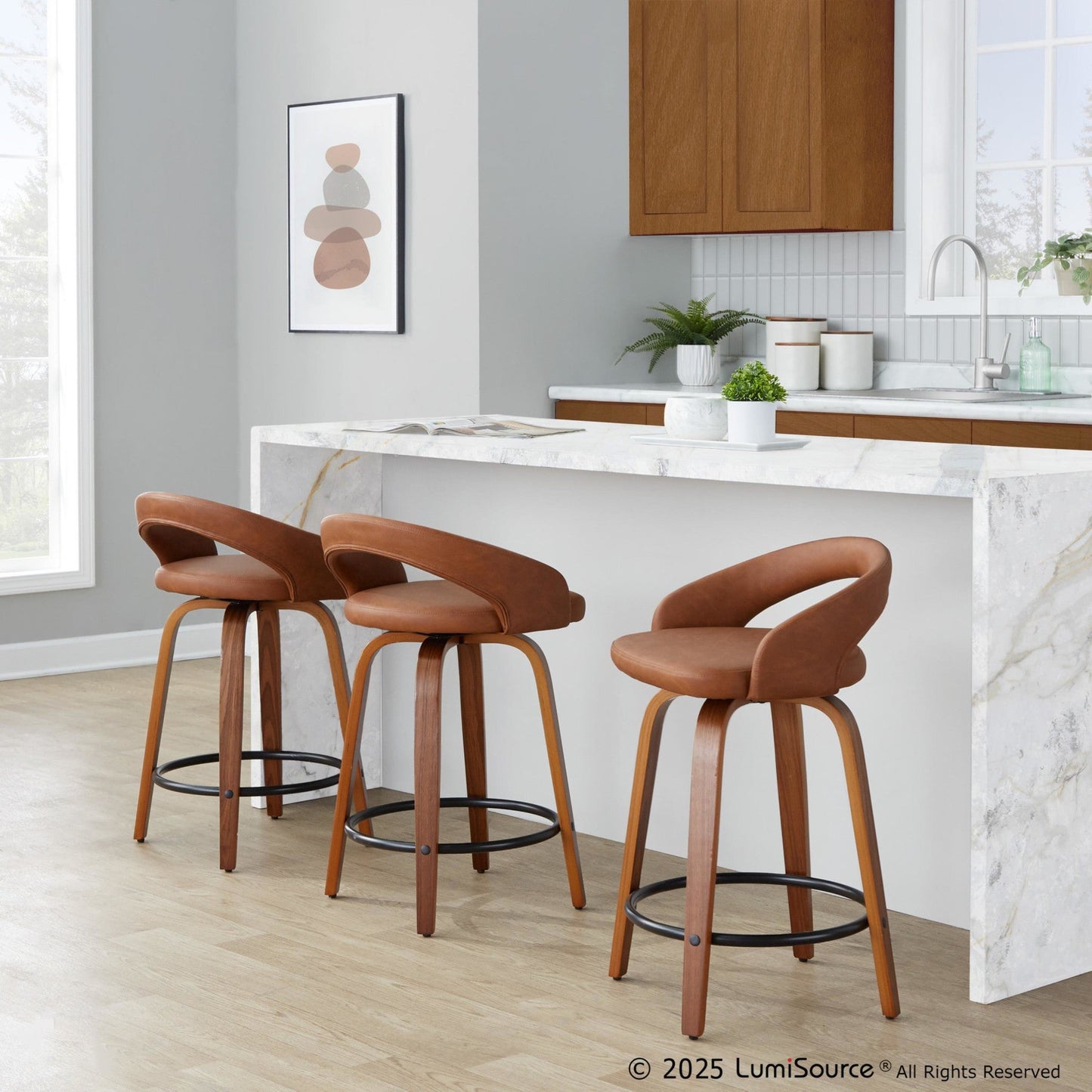 Majestic Office Furniture Upholstered 24" Fixed-Height Counter Stool - Set of 2