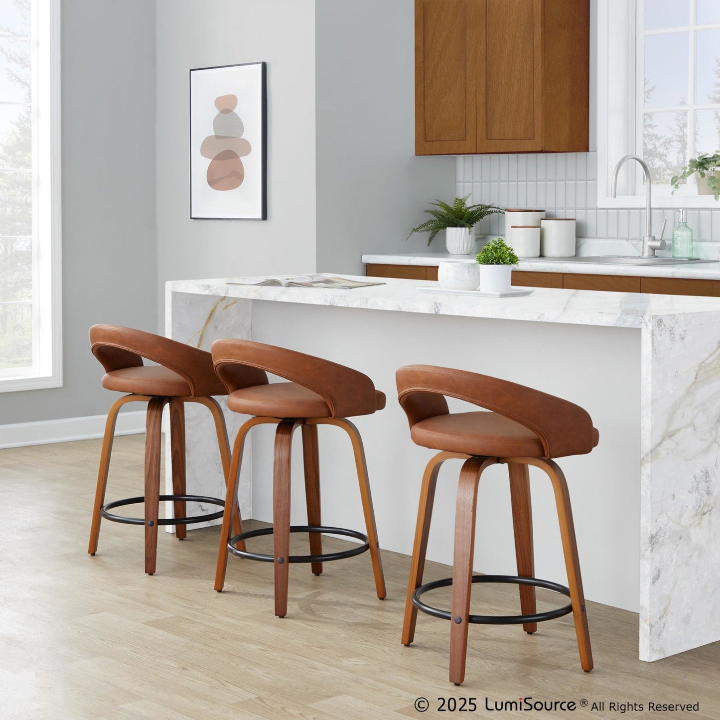 Majestic Office Furniture Upholstered 24" Fixed-Height Counter Stool - Set of 2
