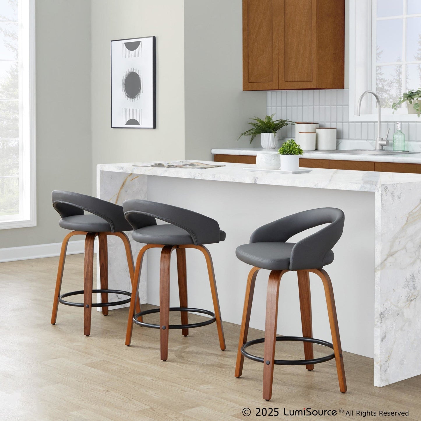 Majestic Office Furniture Upholstered 24" Fixed-Height Counter Stool - Set of 2