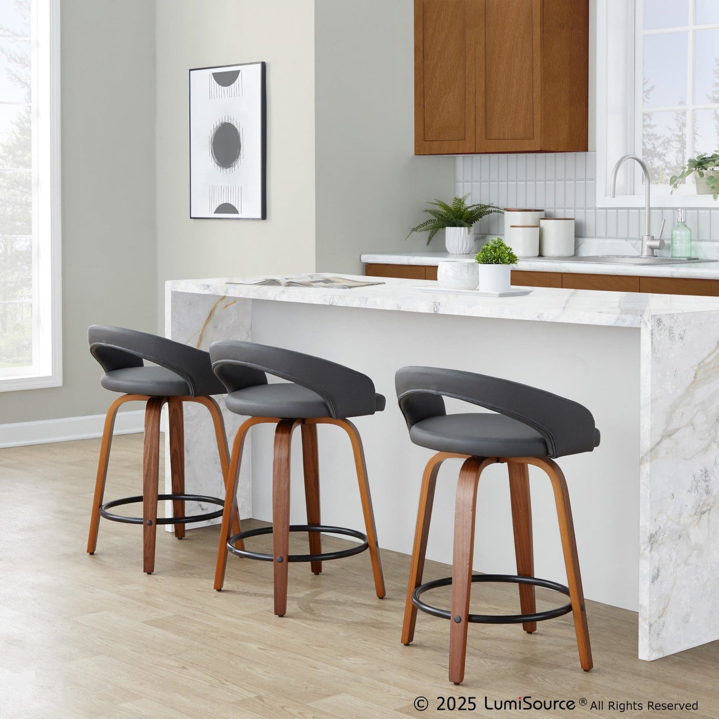 Majestic Office Furniture Upholstered 24" Fixed-Height Counter Stool - Set of 2