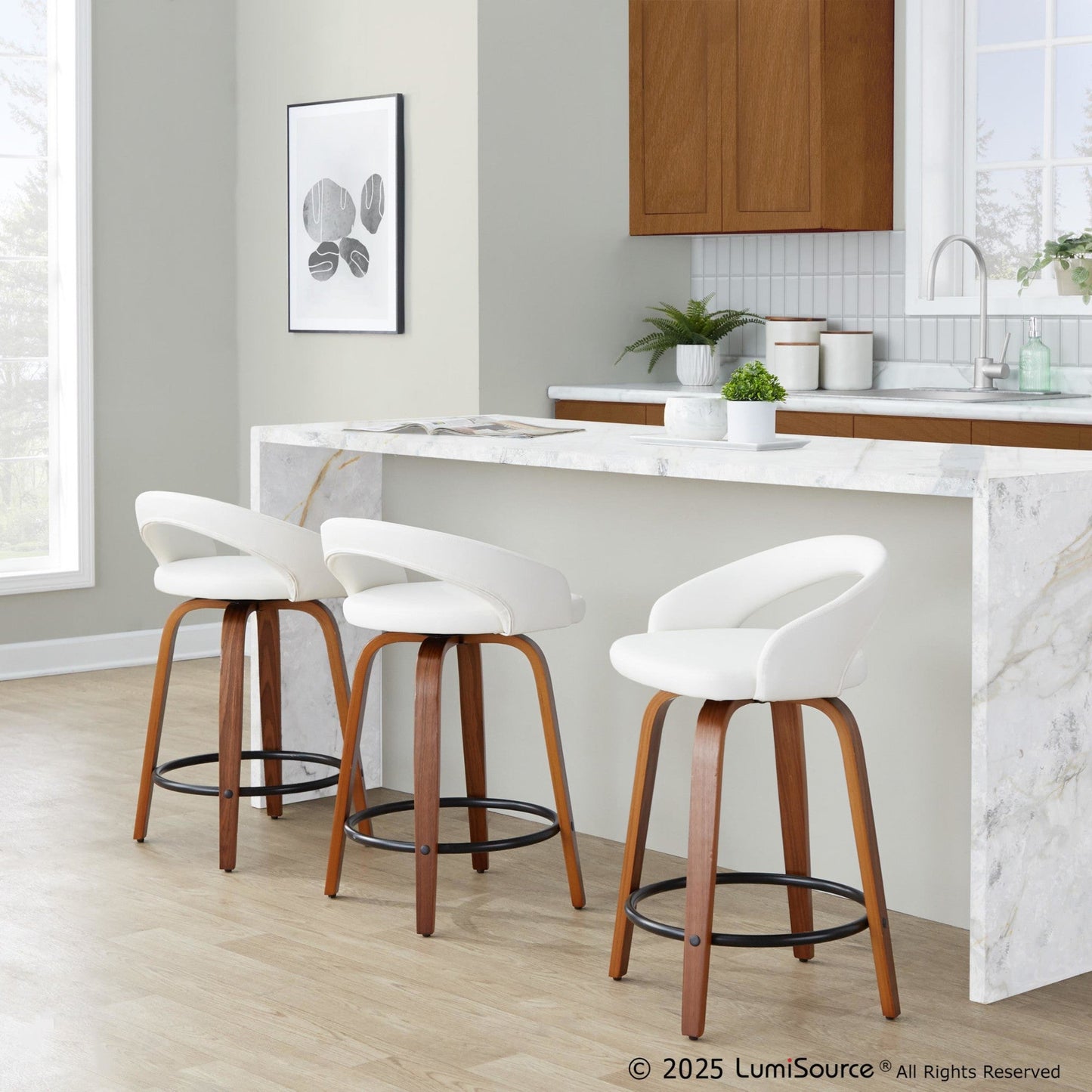 Majestic Office Furniture Upholstered 24" Fixed-Height Counter Stool - Set of 2