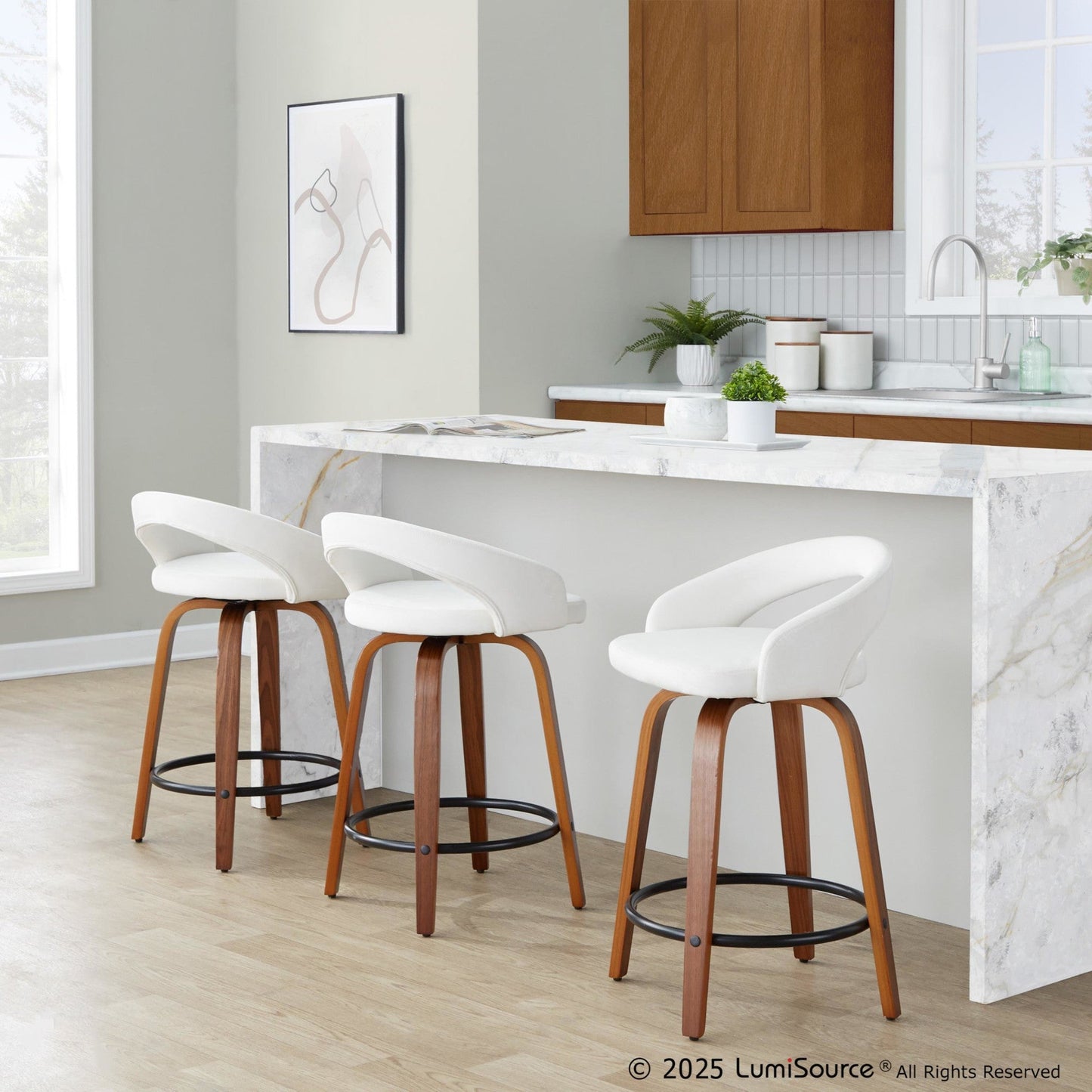 Majestic Office Furniture Upholstered 24" Fixed-Height Counter Stool - Set of 2