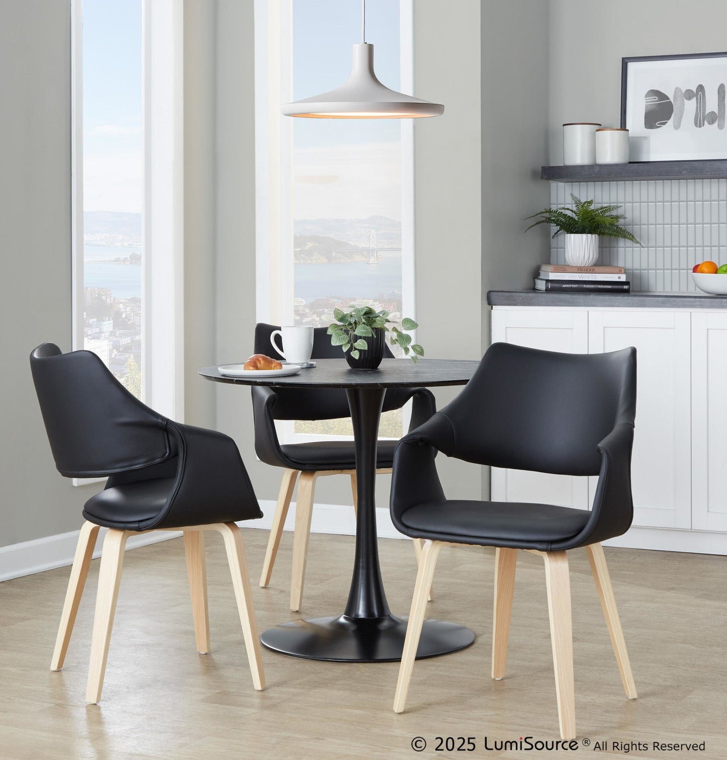 Lumisource Curvo High Back Upholstered Chair - Set of 2