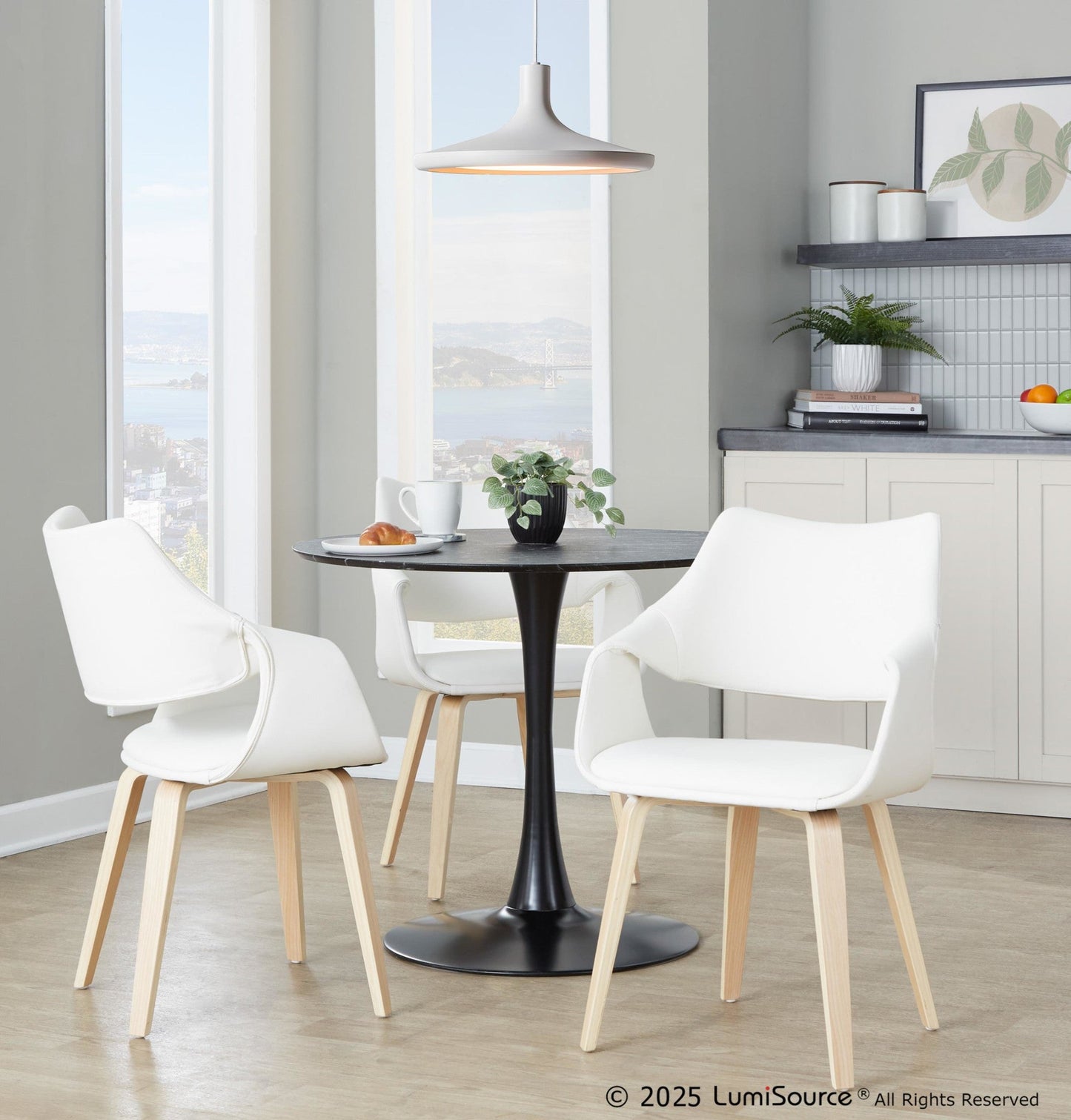 Lumisource Curvo High Back Upholstered Chair - Set of 2