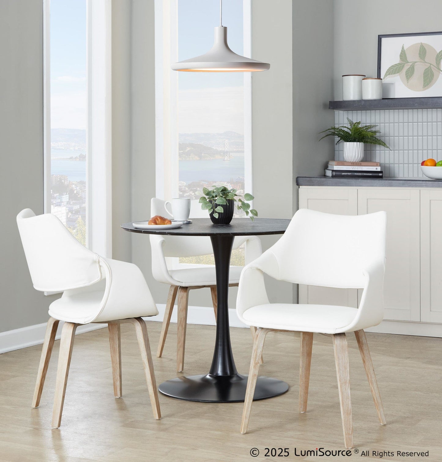 Lumisource Curvo High Back Upholstered Chair - Set of 2
