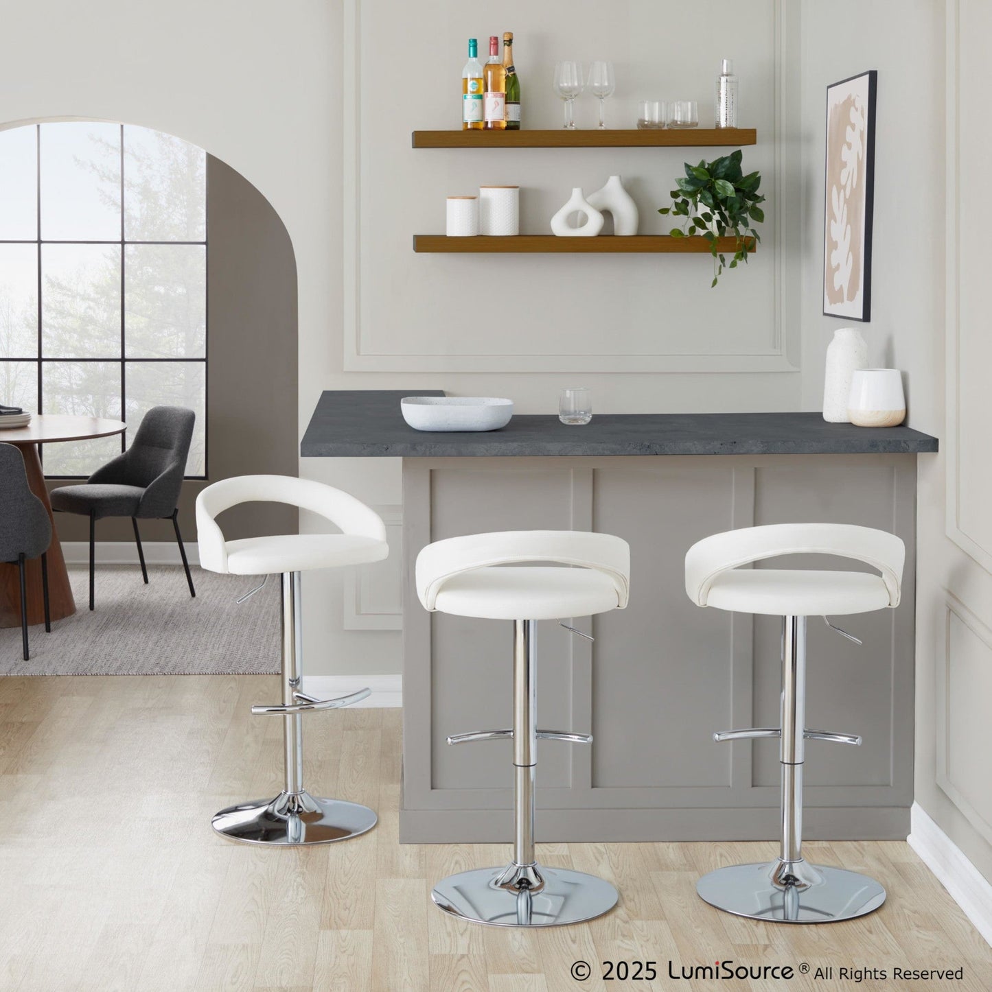 Majestic Office Furniture Upholstered Adjustable Barstool - Set of 2