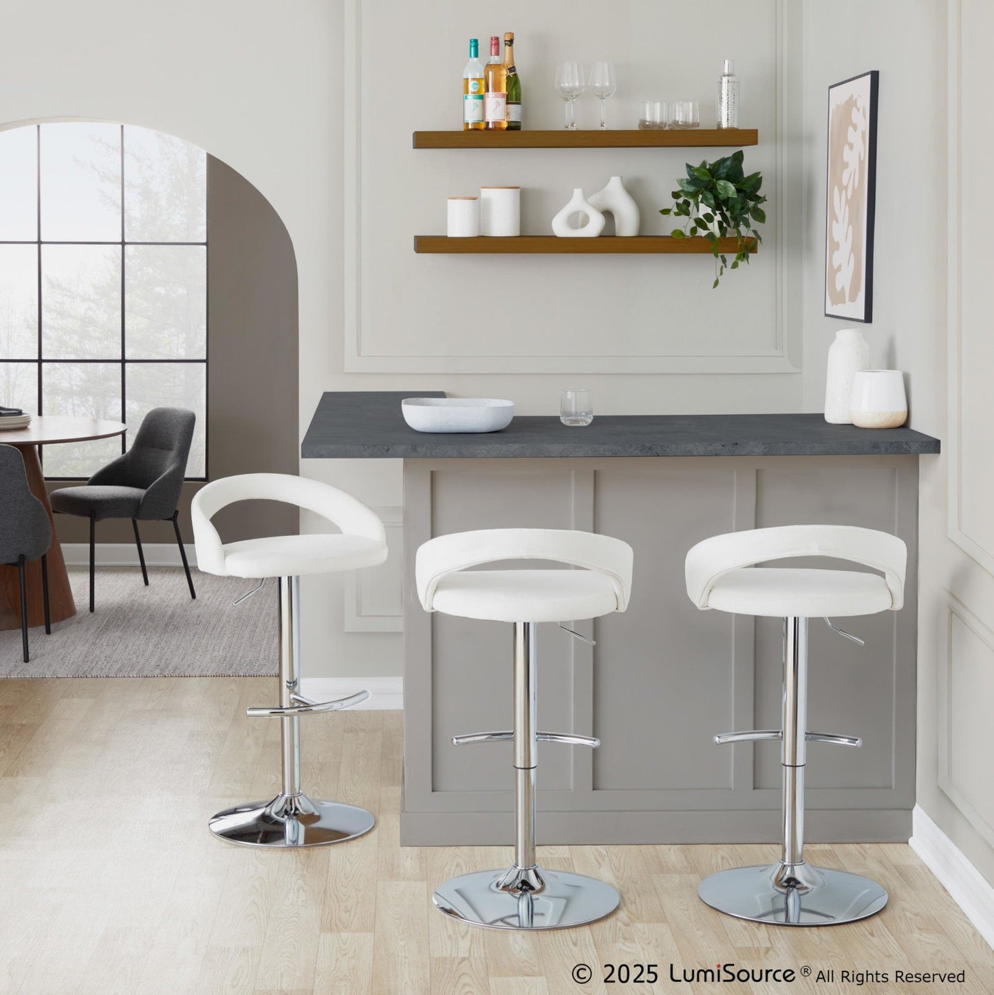 Majestic Office Furniture Upholstered Adjustable Barstool - Set of 2