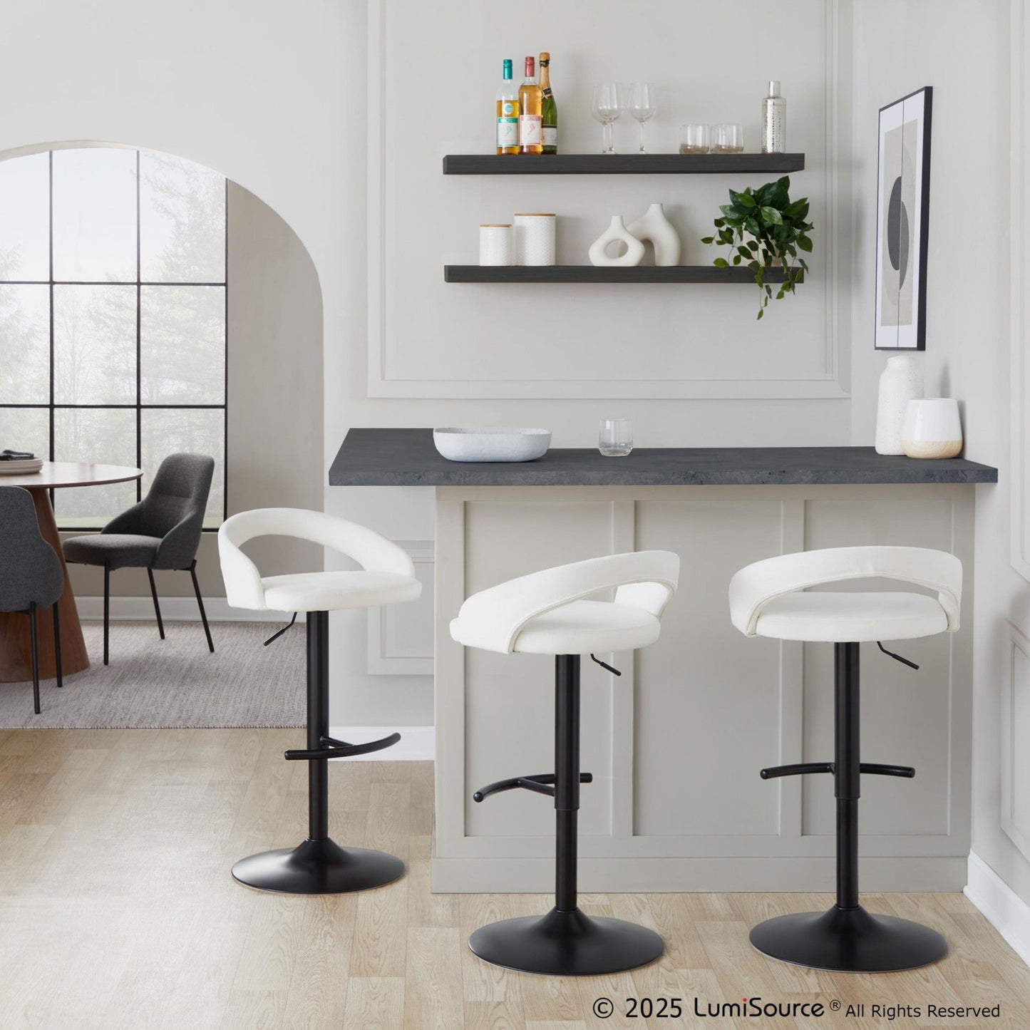 Majestic Office Furniture Upholstered Adjustable Barstool - Set of 2