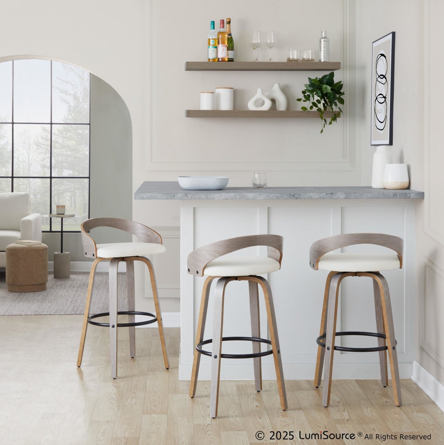 Majestic Office Furniture 30" Fixed-Height Barstool - Set of 2