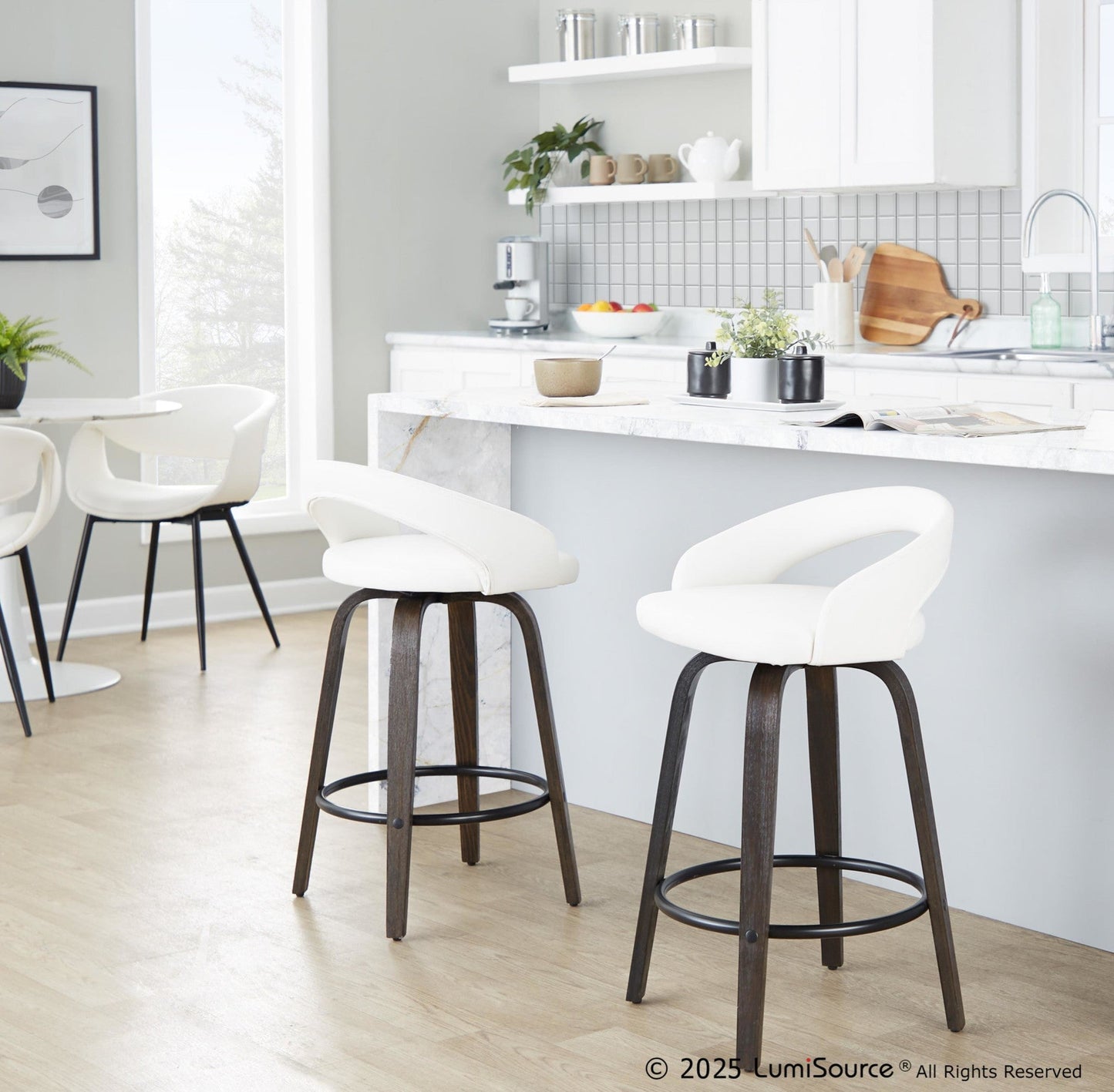 Majestic Office Furniture Upholstered 26" Fixed-Height Counter Stool - Set of 2
