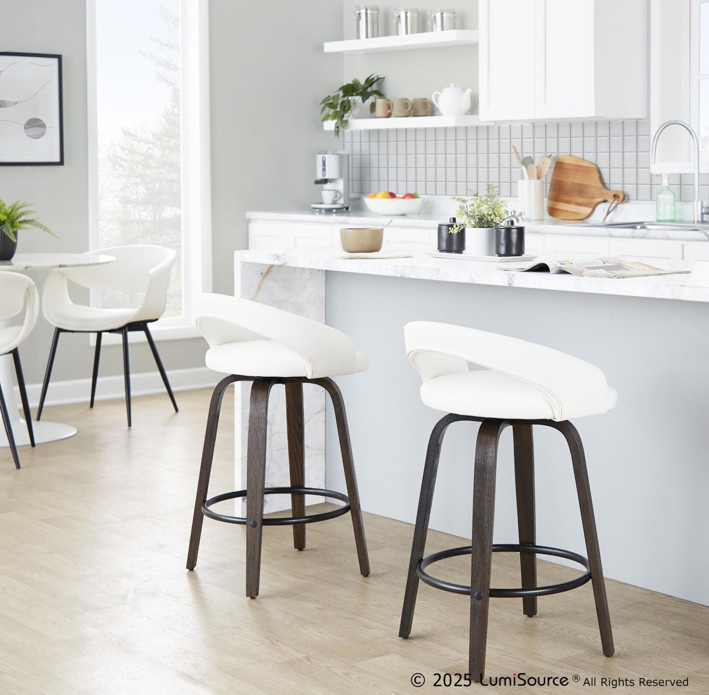 Majestic Office Furniture Upholstered 26" Fixed-Height Counter Stool - Set of 2