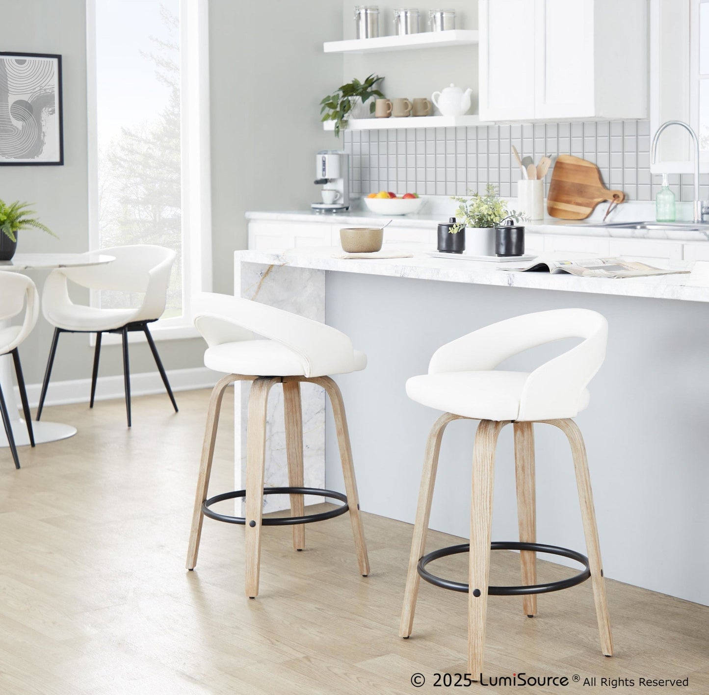 Majestic Office Furniture Upholstered 26" Fixed-Height Counter Stool - Set of 2